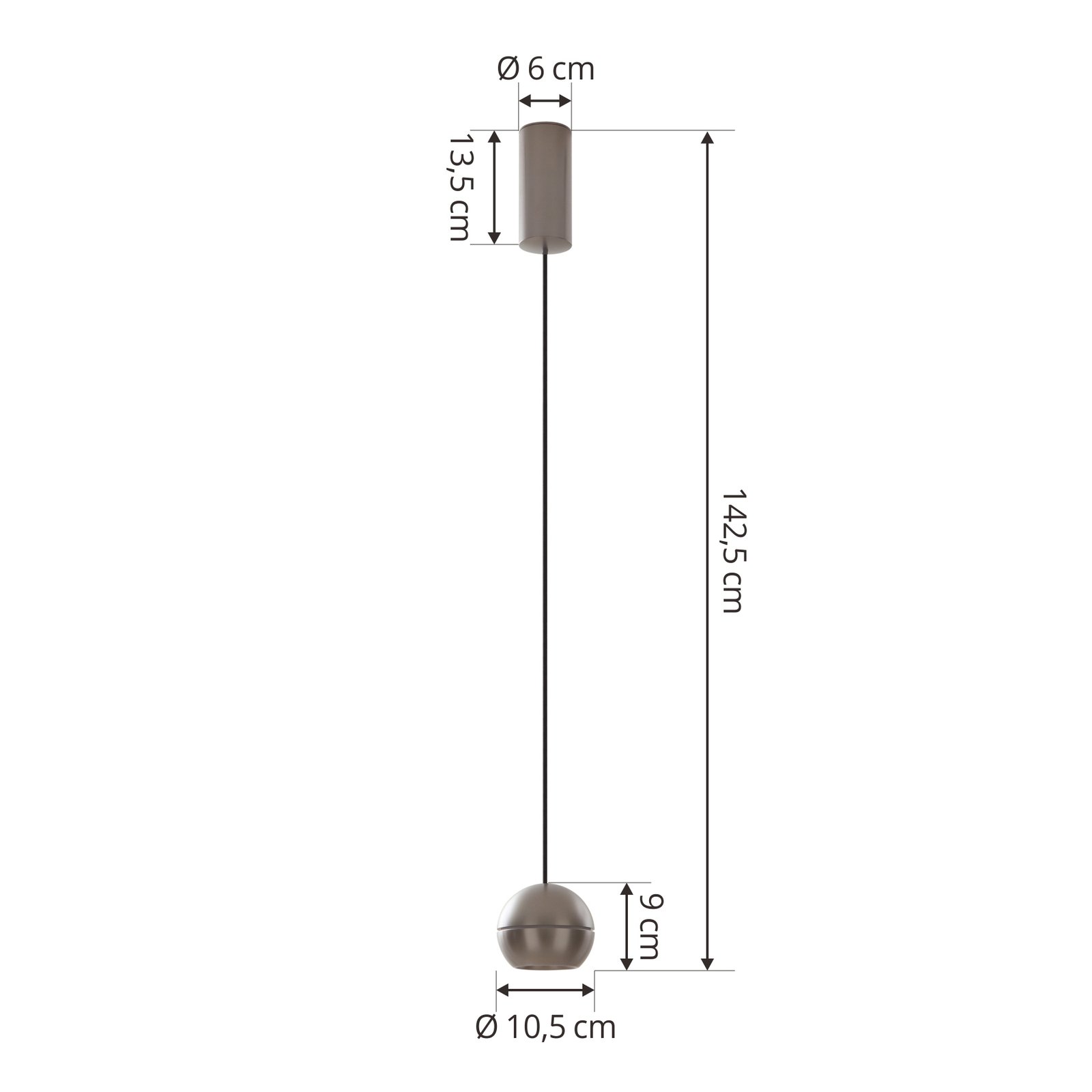 Lucande LED-pendellampa Plarion, nickelfärgad, aluminium, Ø 9 cm