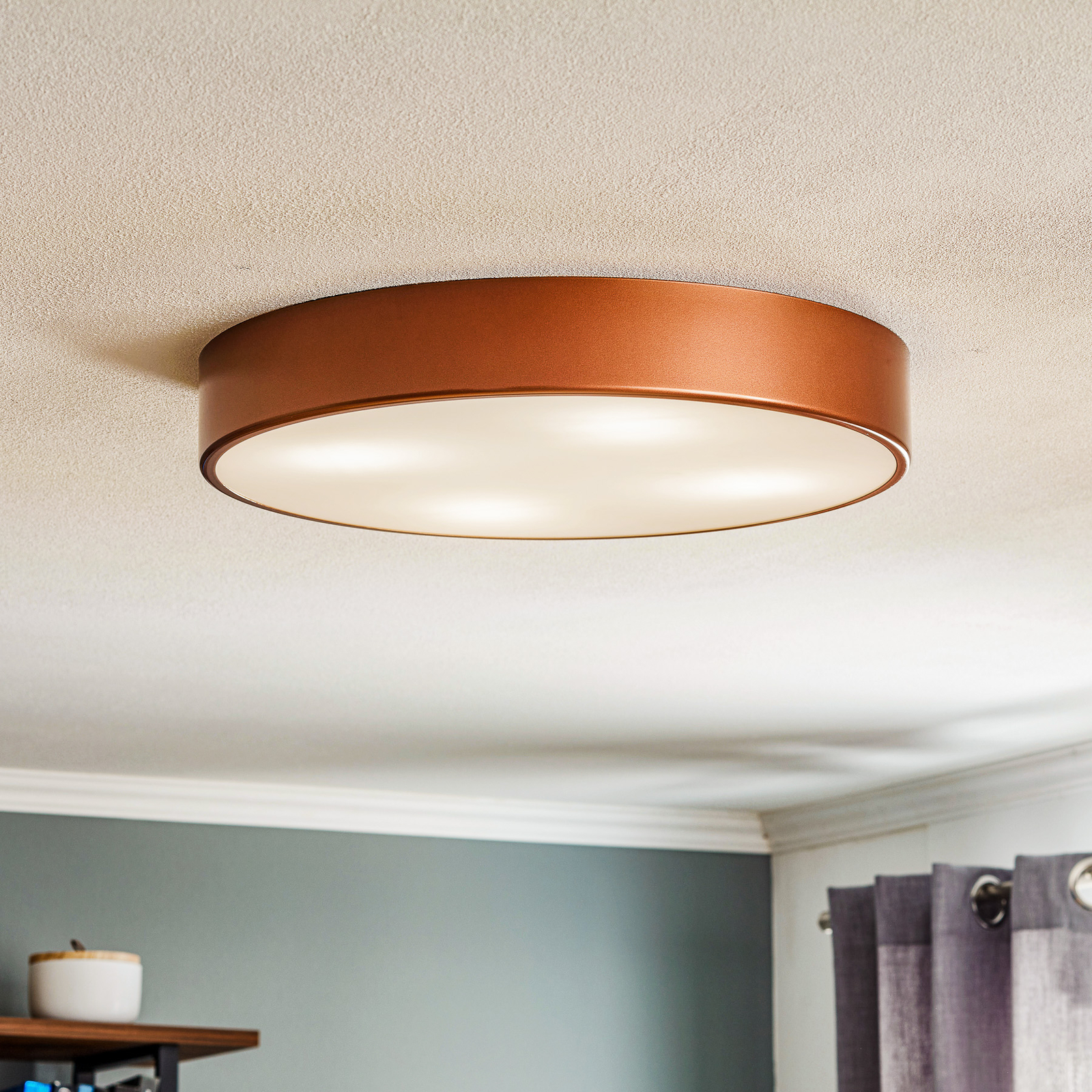 Lampa sufitowa Cleo 500 czujnik, Ø 50cm miedziana