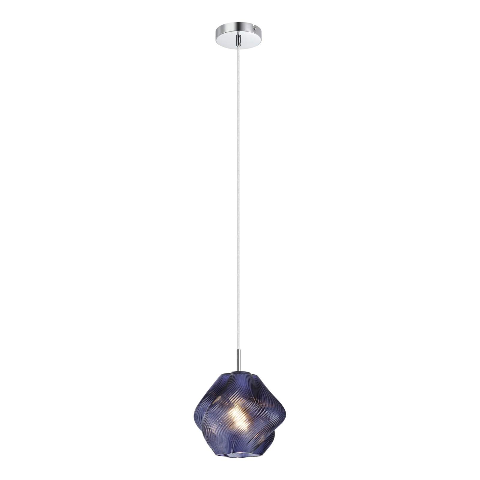 Suspension Meliciano, bleue, verre, Ø 22 cm, E27