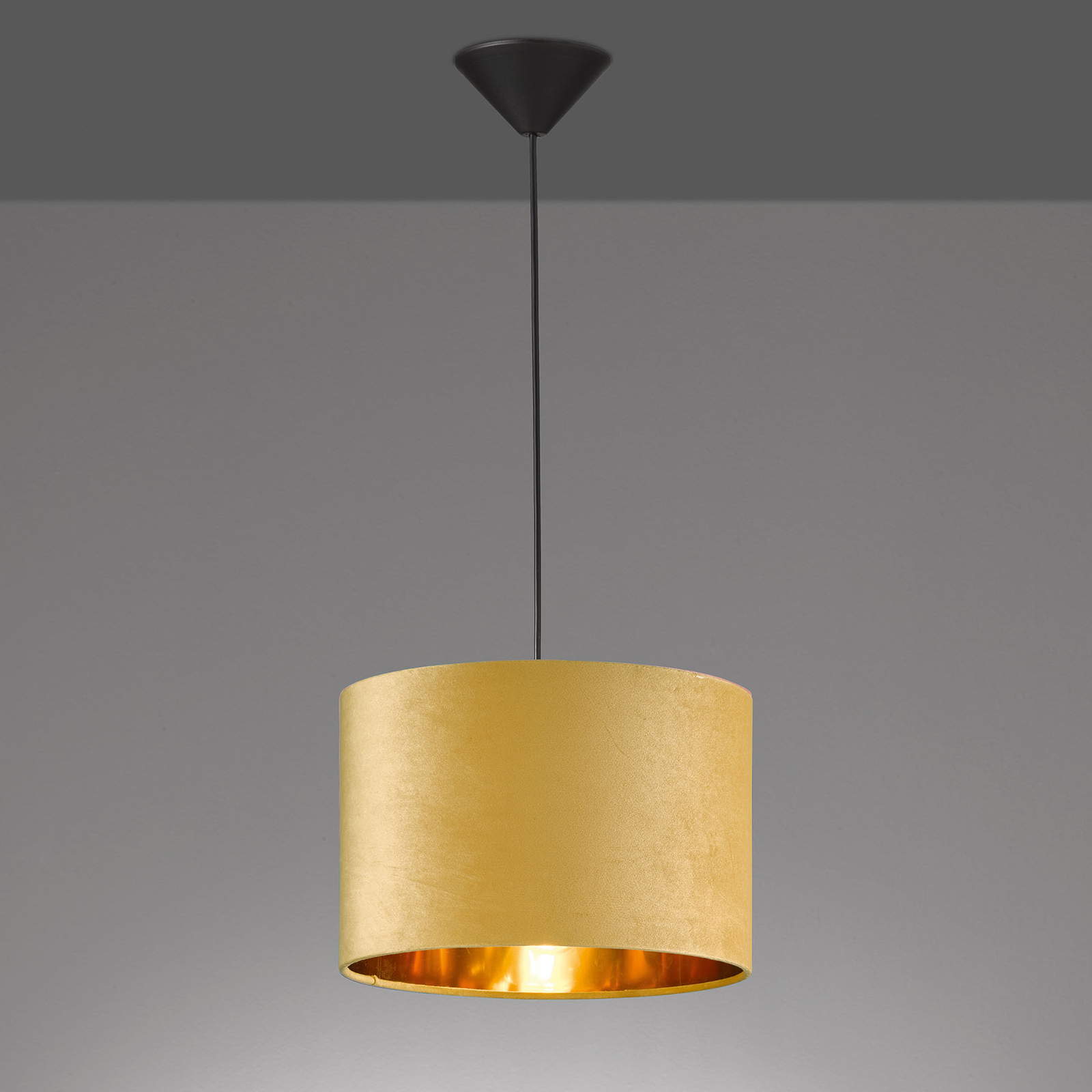 Hängeleuchte Aura mit Samtschirm, Ø 30 cm
