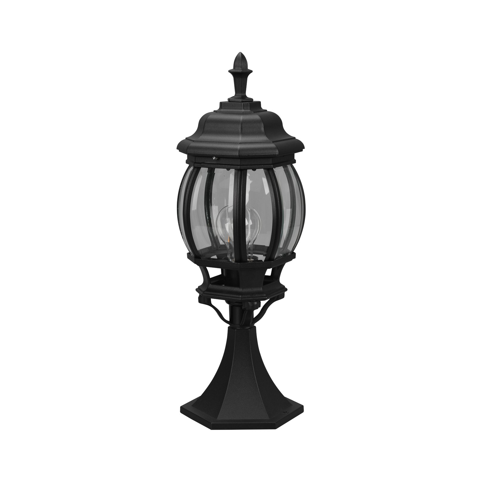 Elvo pillar light, matt black, height 49 cm, aluminium