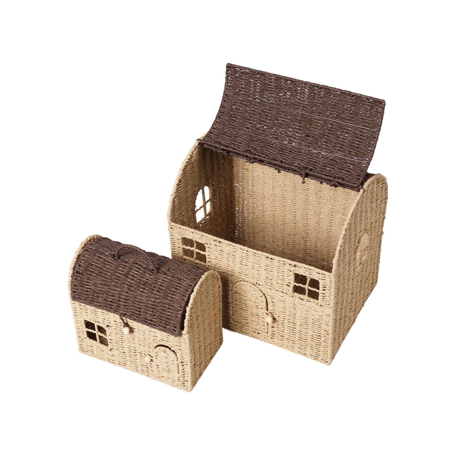 Casu Korb, braun, 2er-Set, Papier/Metall - ferm LIVING Casu Korb, braun, 2er-Set, Papier/Metall - ferm LIVING