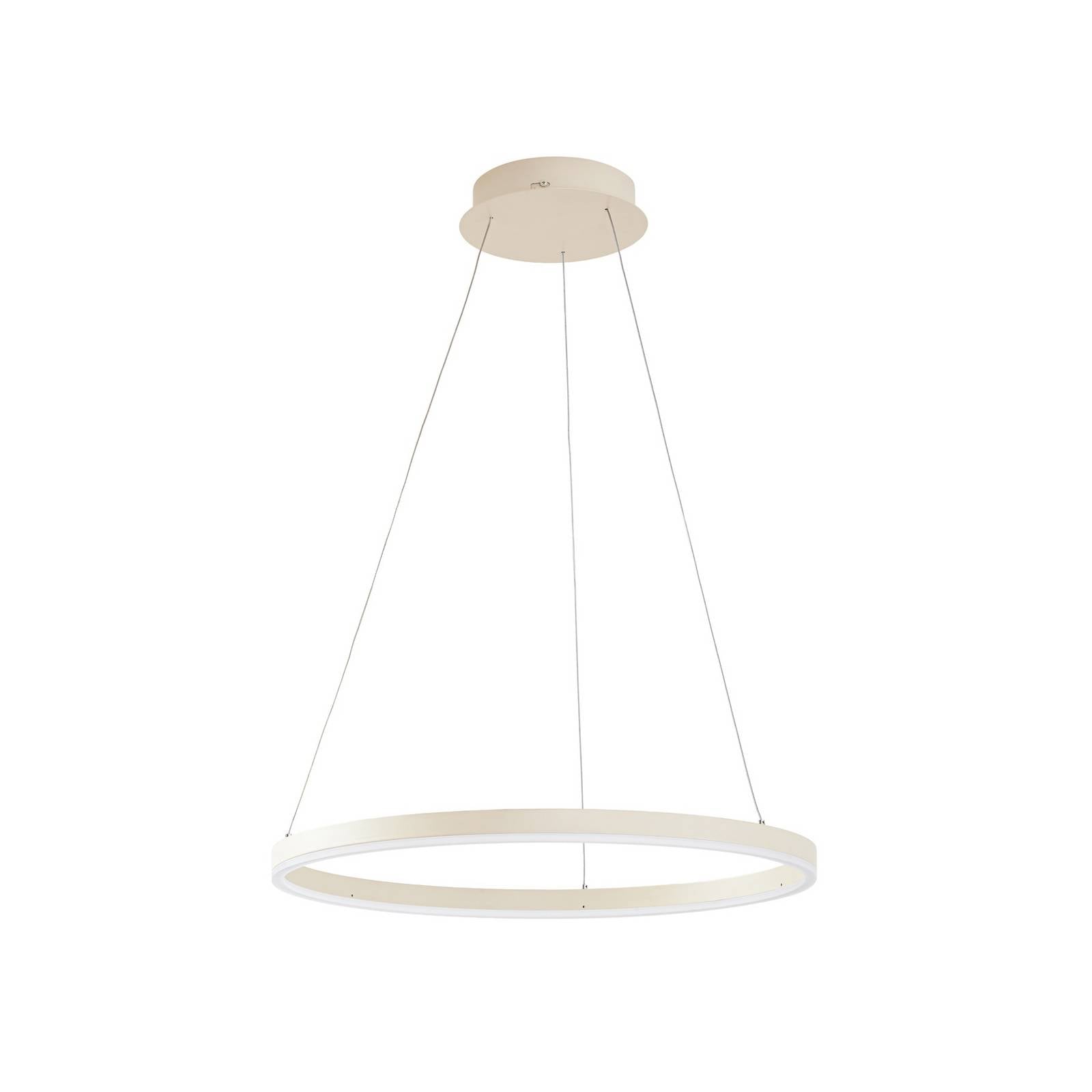 Arcchio LED-Hängeleuchte Albiona, beige, 1 Ring, Ø 60 cm