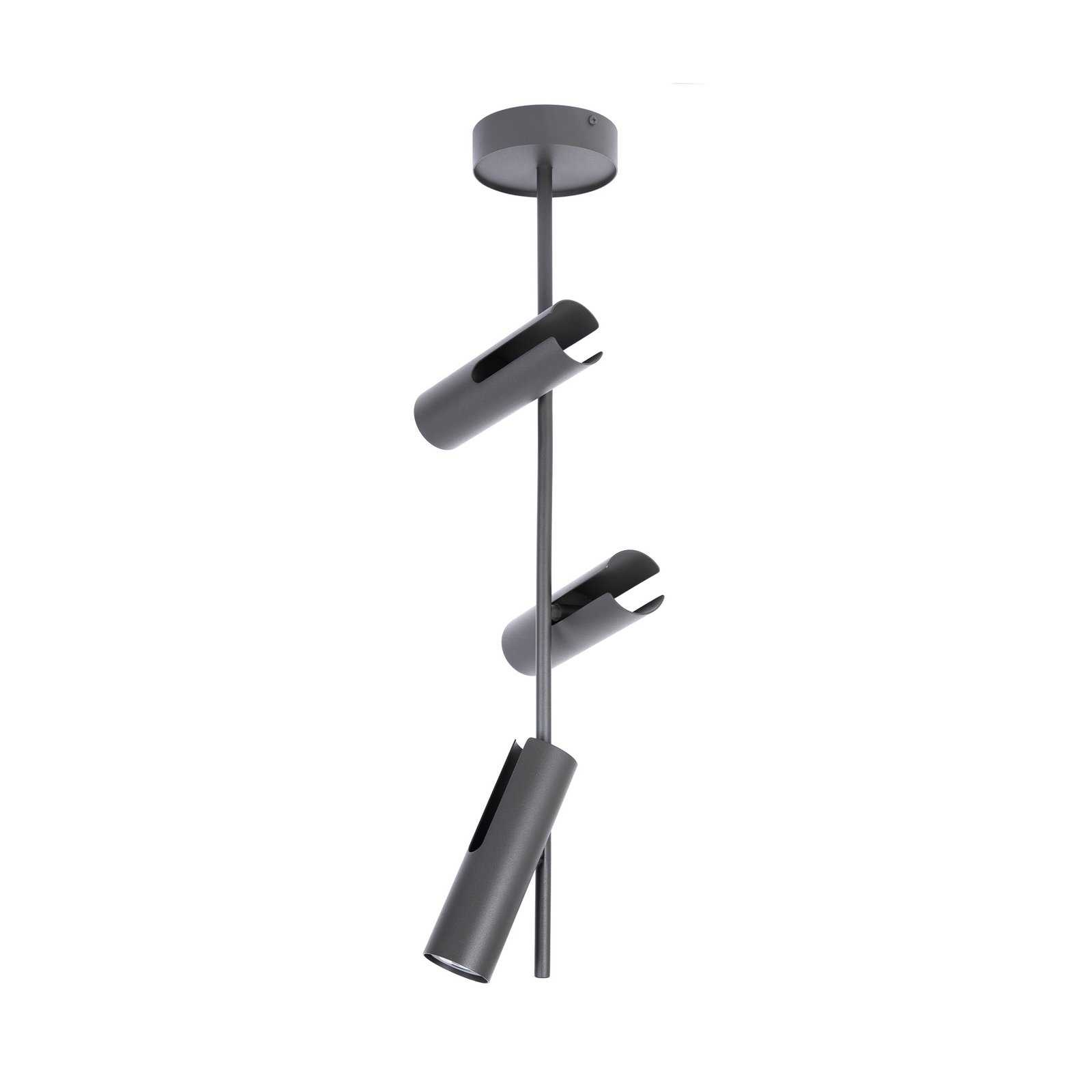Deckenspot Leda 3, olivgrün, 3-flammig, Stahl, Höhe 76 cm