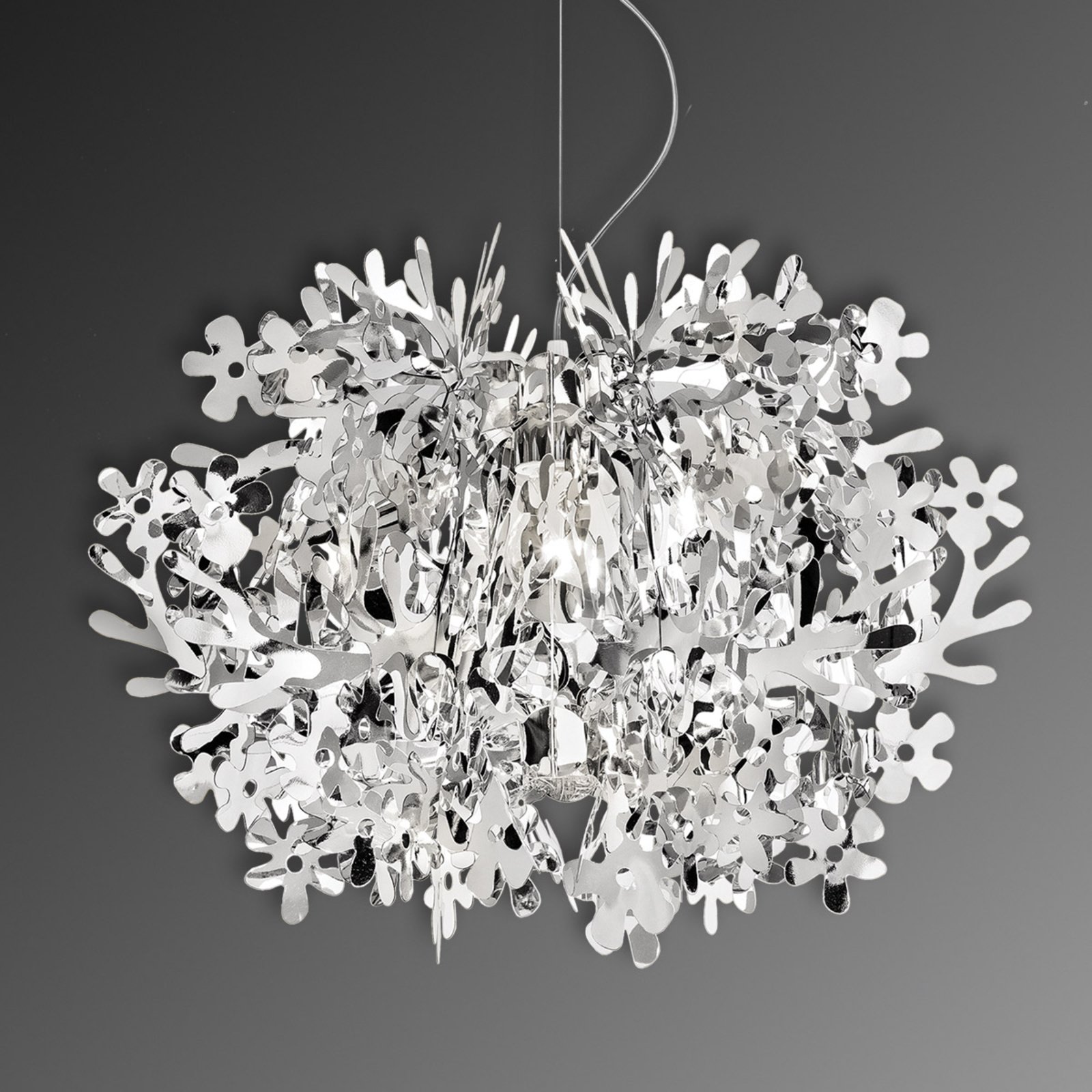 Slamp FIORELLA SUSPENSION MINI Pendelleuchte Ø 48 H: 37,5 cm, silber FIO14SOS0002S_000, EEK: A++