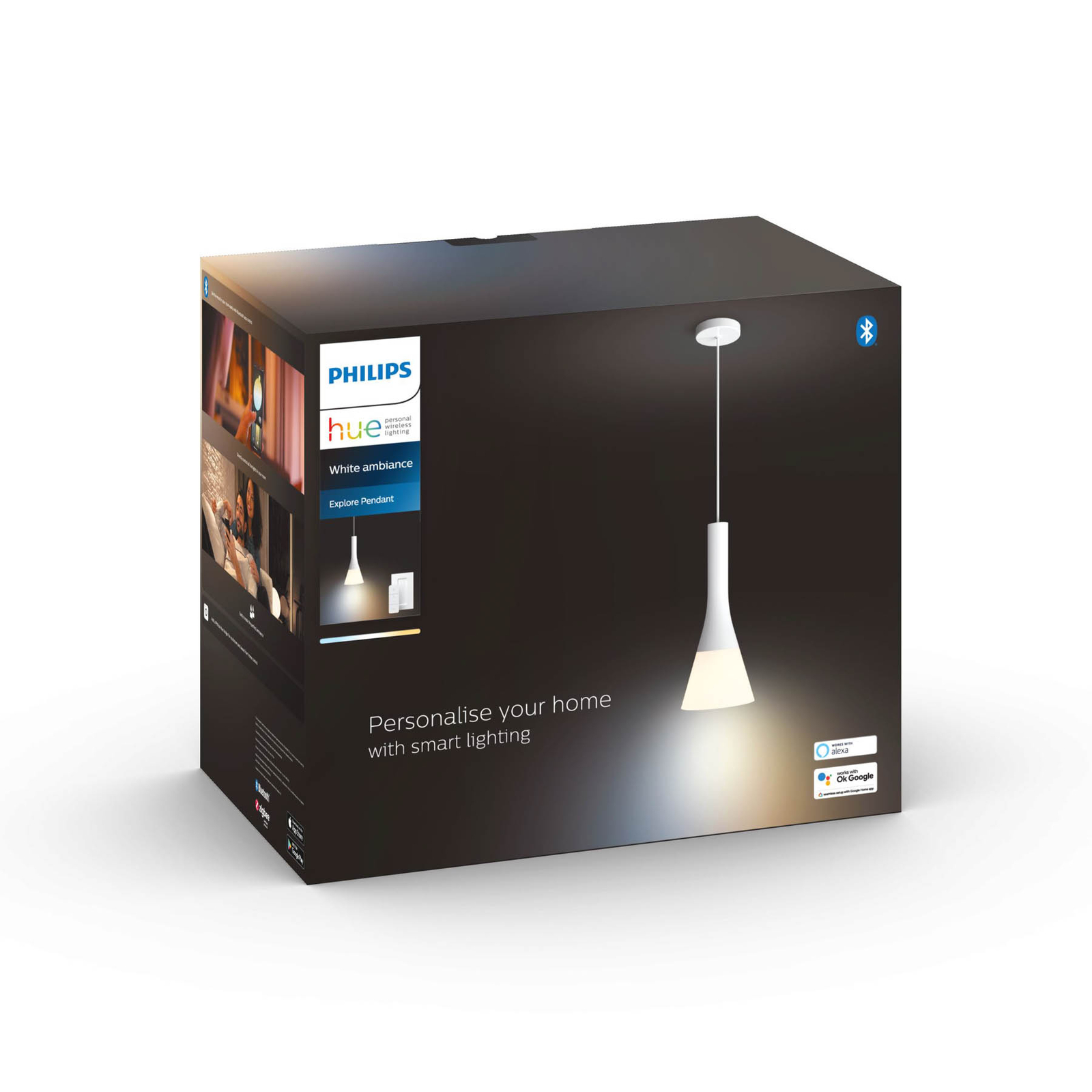 Závěsné světlo Philips Hue White Ambiance Explore, bílé