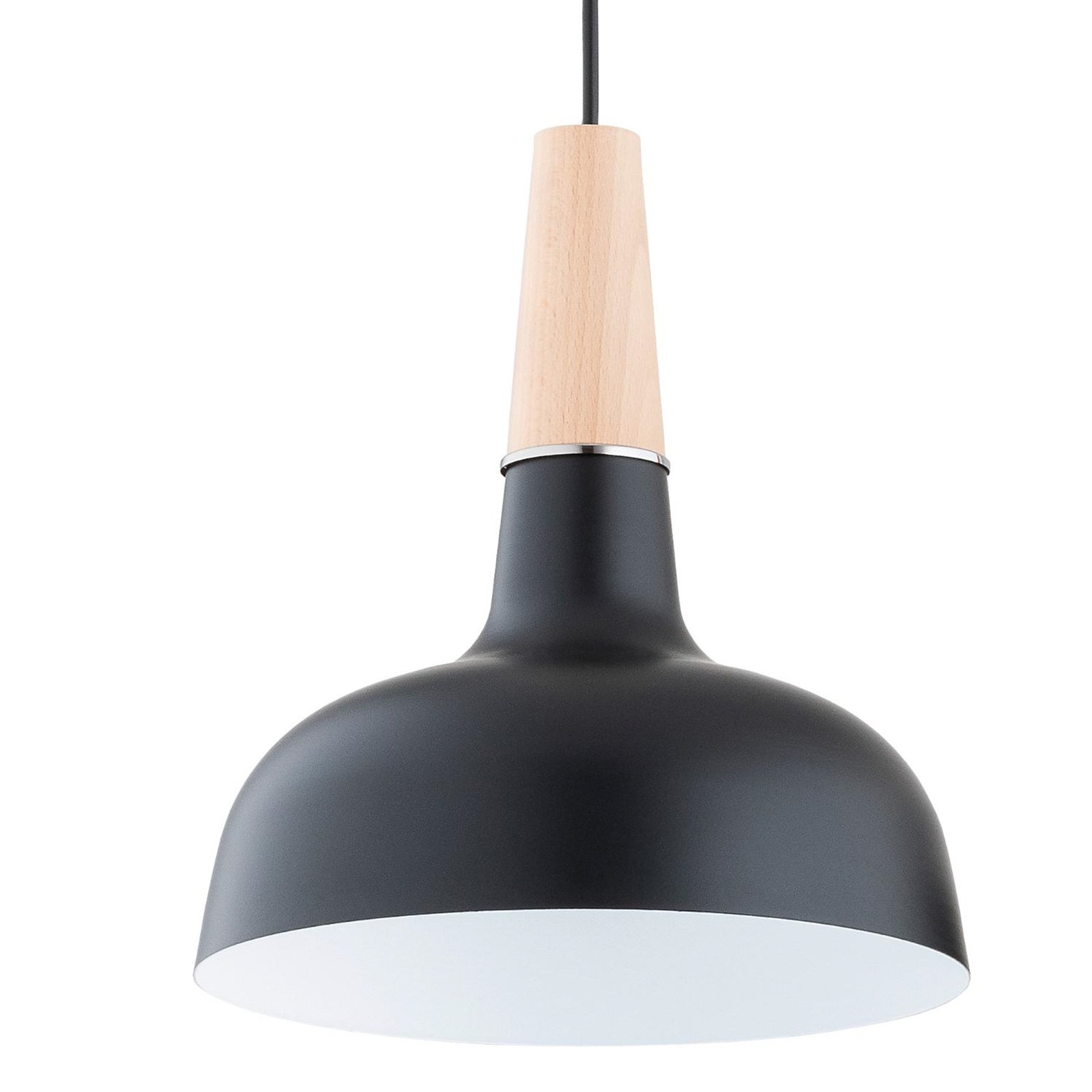 Goxa pendant light, linear, 3-bulb, black, 85 cm, metal