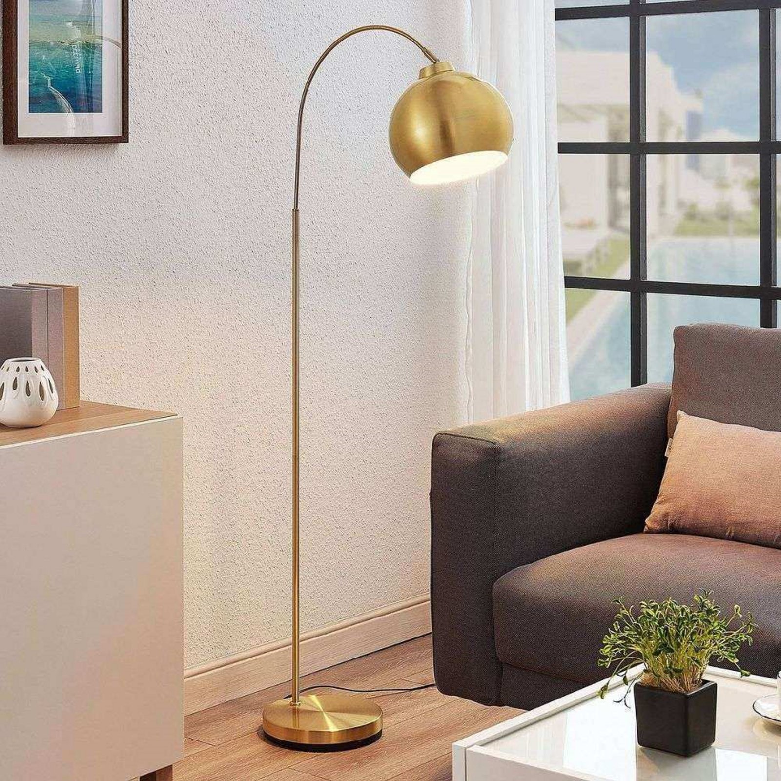 Moisia Lampadar Brass - Lindby