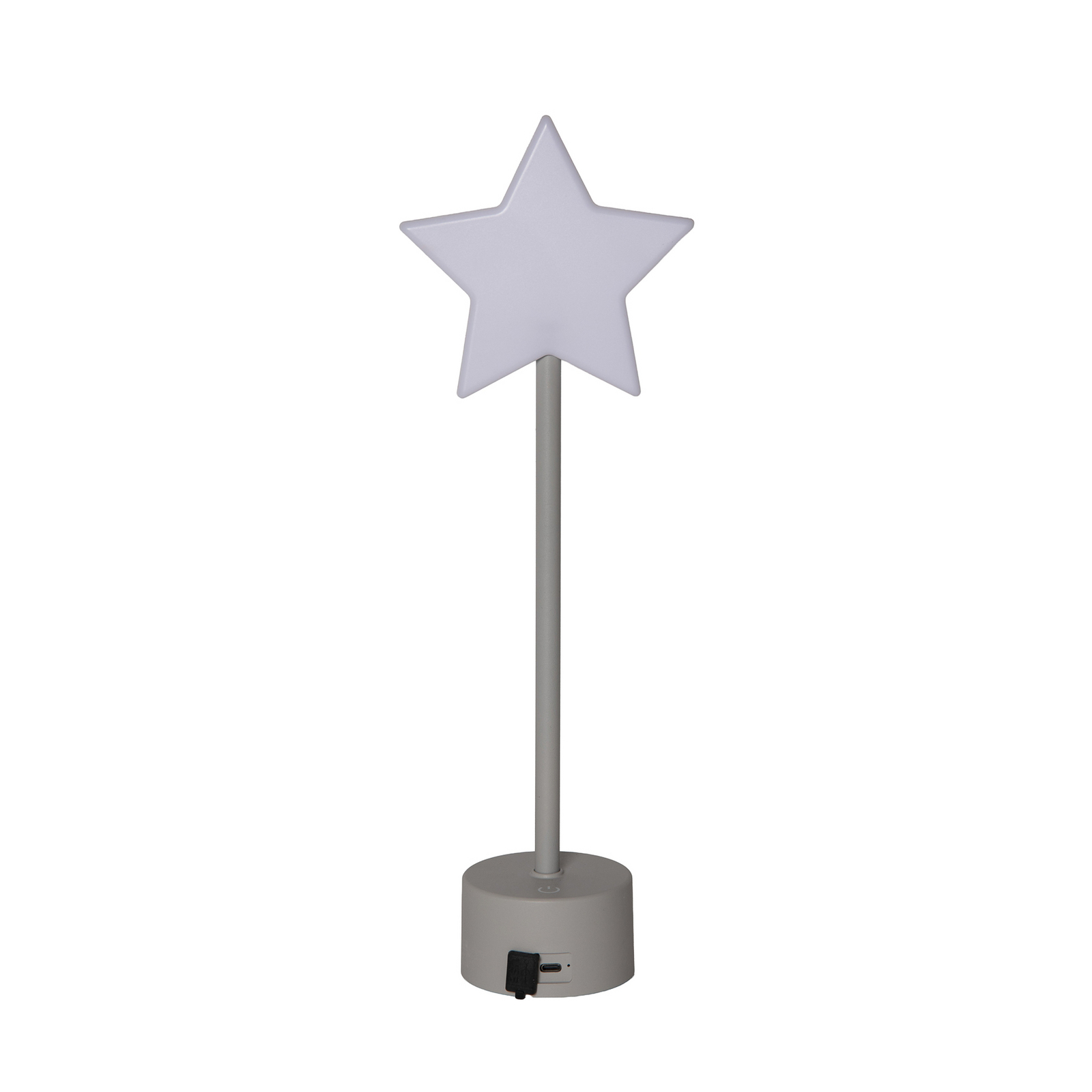 LED tafellamp op accu Blizz, grijs, 40 cm, stervormig, dimbaar LED tafellamp op accu Blizz, grijs, 40 cm, stervormig, dimbaar