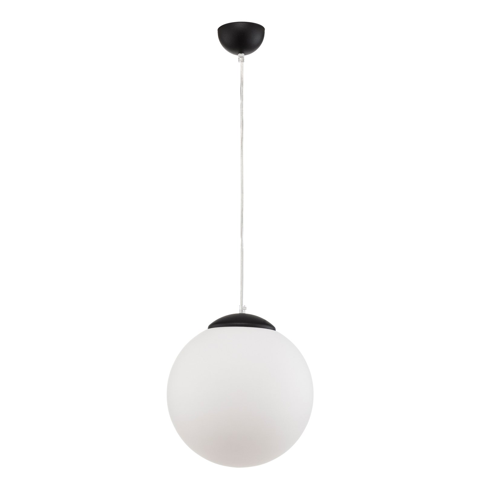 Pendant light Ball, opal glass/chrome, Ø 30 cm