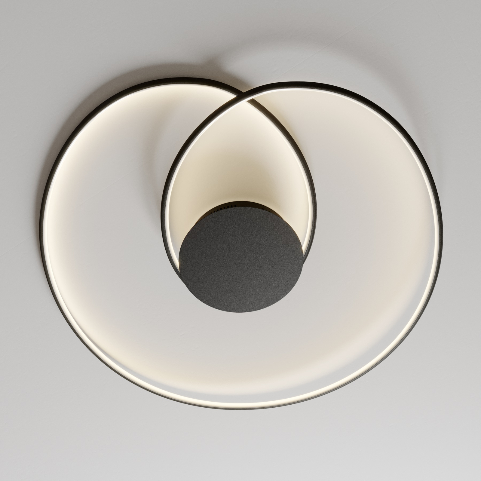 Lindby Joline LED-Deckenleuchte, schwarz, 70 cm