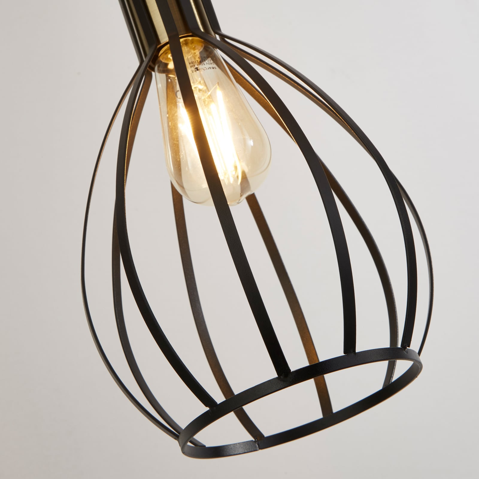 Żyrandol Senator, czarna/w kolorze mosiądzu, Ø 45 cm, 3-punktowa