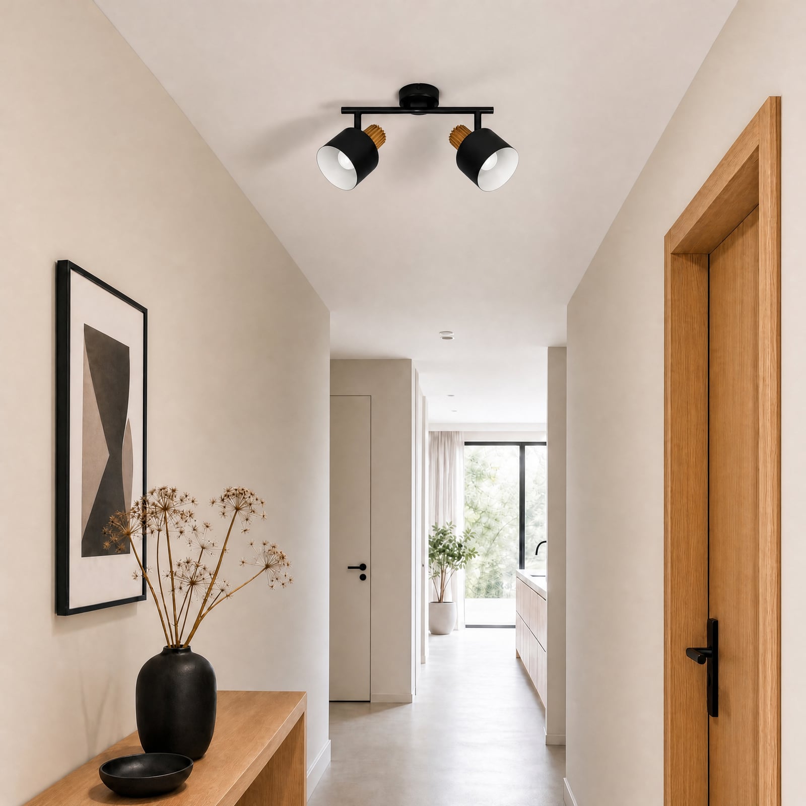 Faretto da soffitto Lindby Lenja, a 2 luci, nero, E14, metallo Faretto da soffitto Lindby Lenja, a 2 luci, nero, E14, metallo