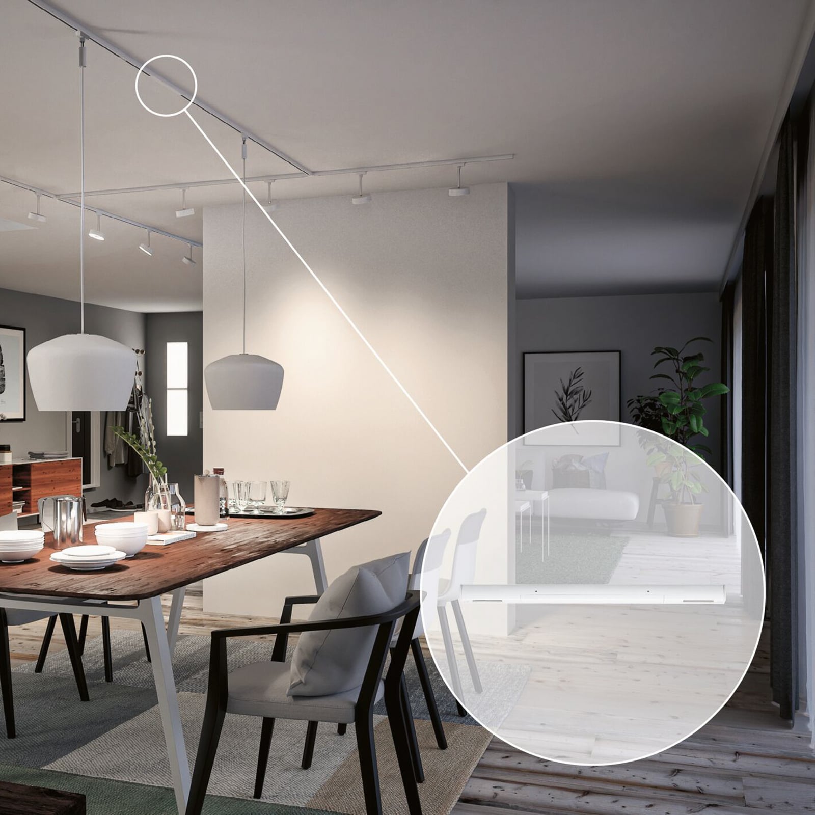 Paulmann URail voeding midden, signaalwit, max. 1000 W