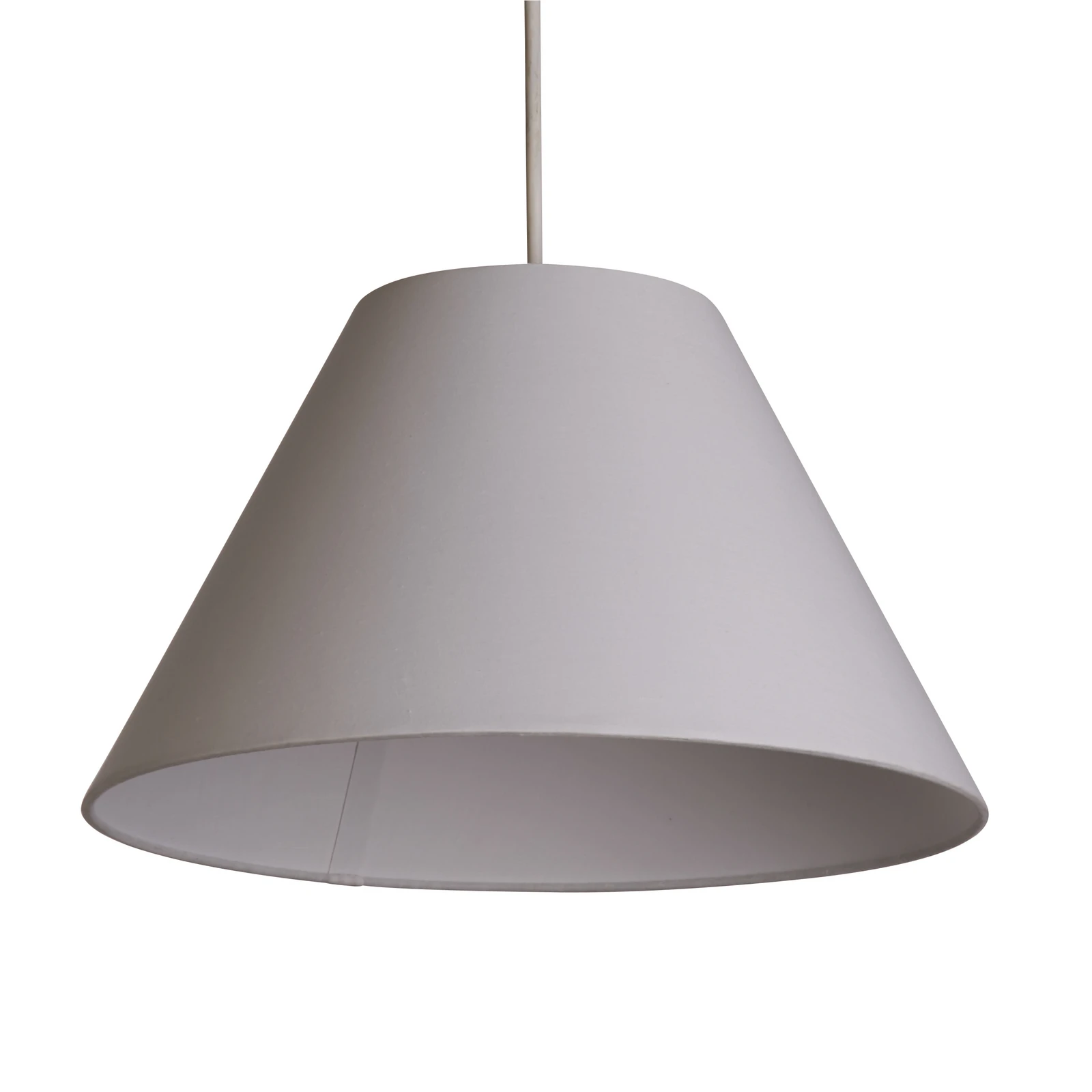 Suspension Lyta, blanche, Ø 38 cm, textile, E27, forme conique