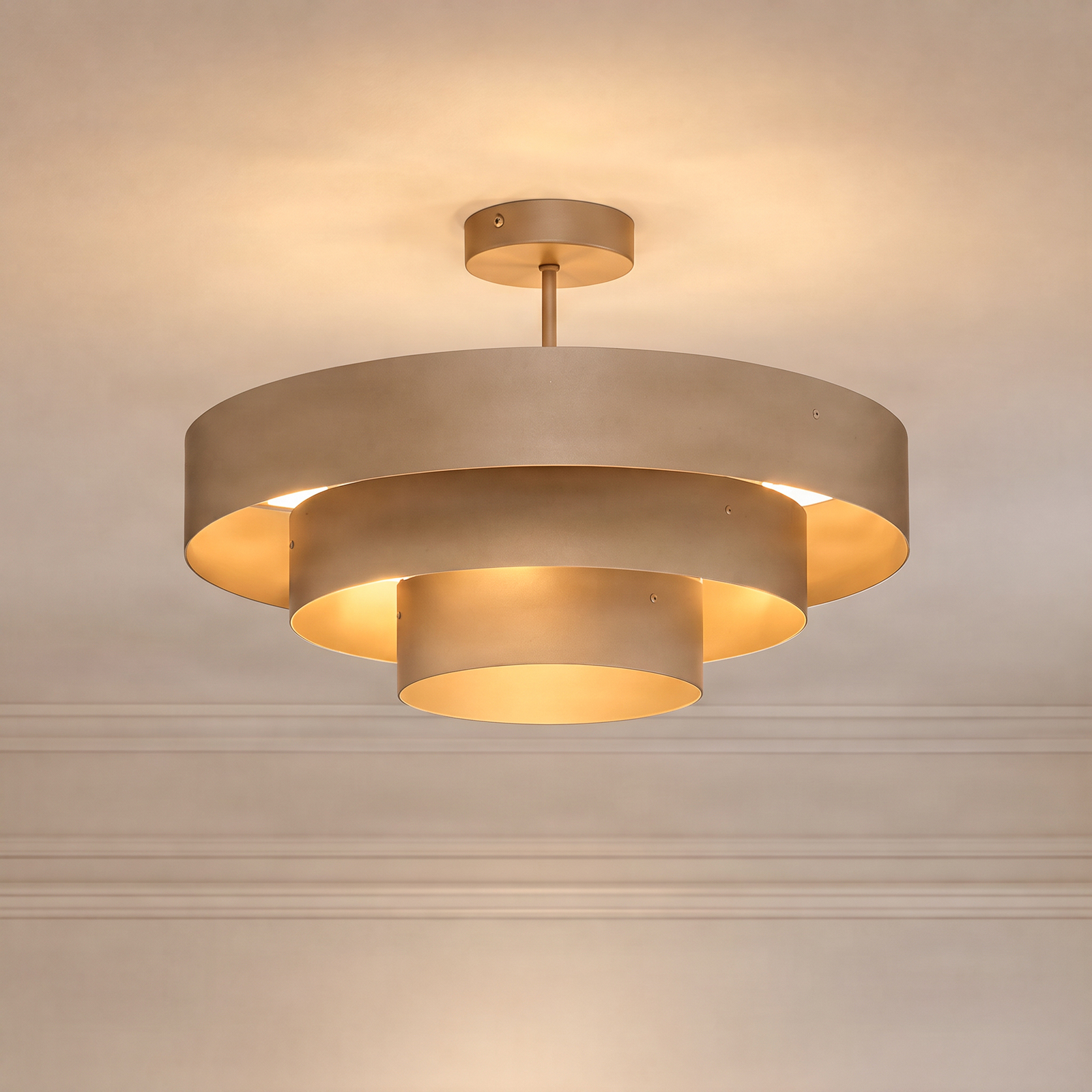 Trio-kattovalaisin, harmaa-beige, metalli