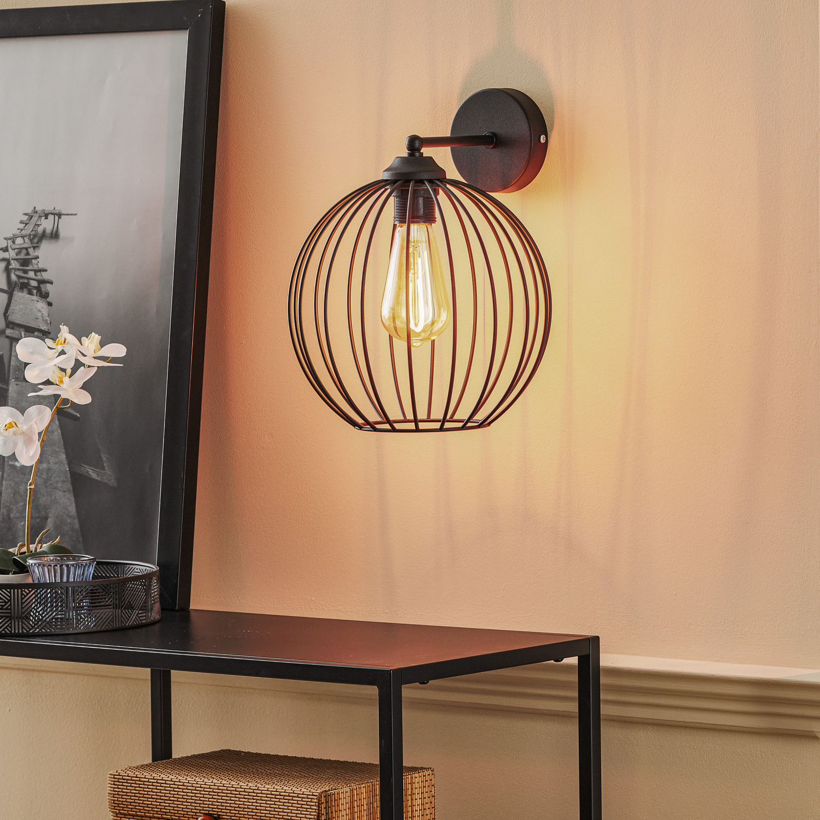 black cage lampshade