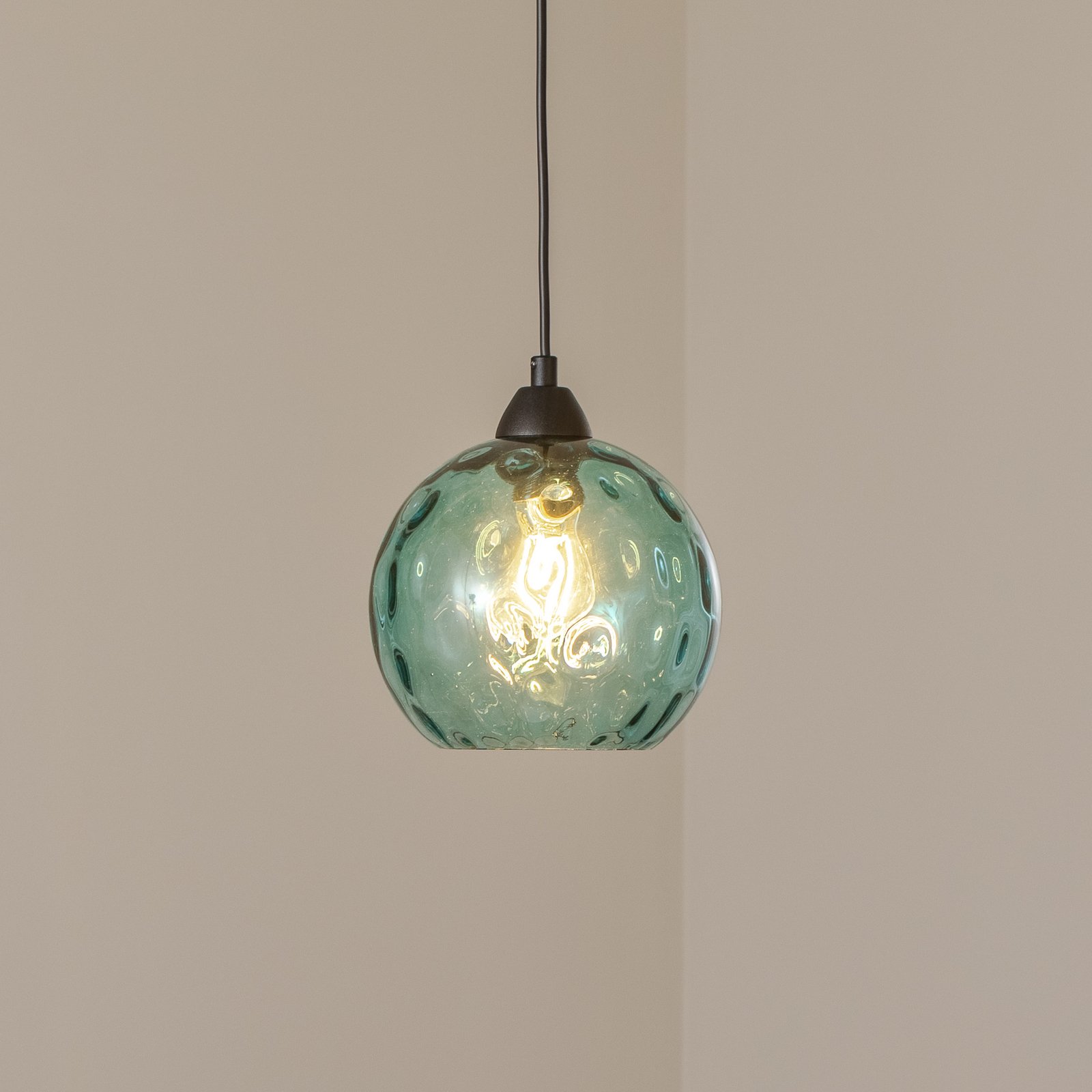 Hanglamp Benek, blauw, glas, Ø 20 cm, E27