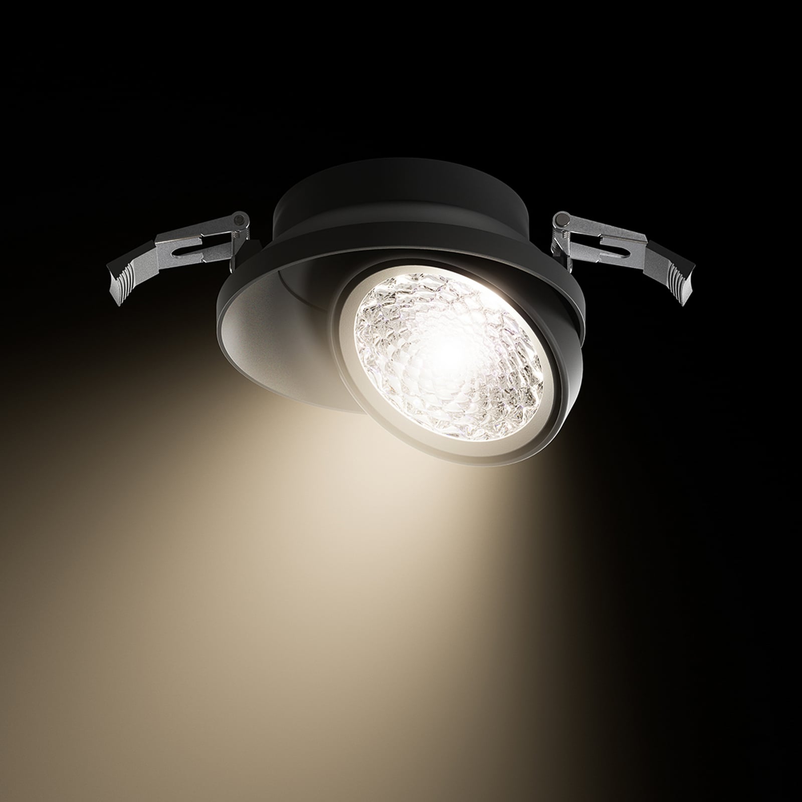 Spot encastré LED Nivo noir 36° 14 cm, orientable et à intensité variable -