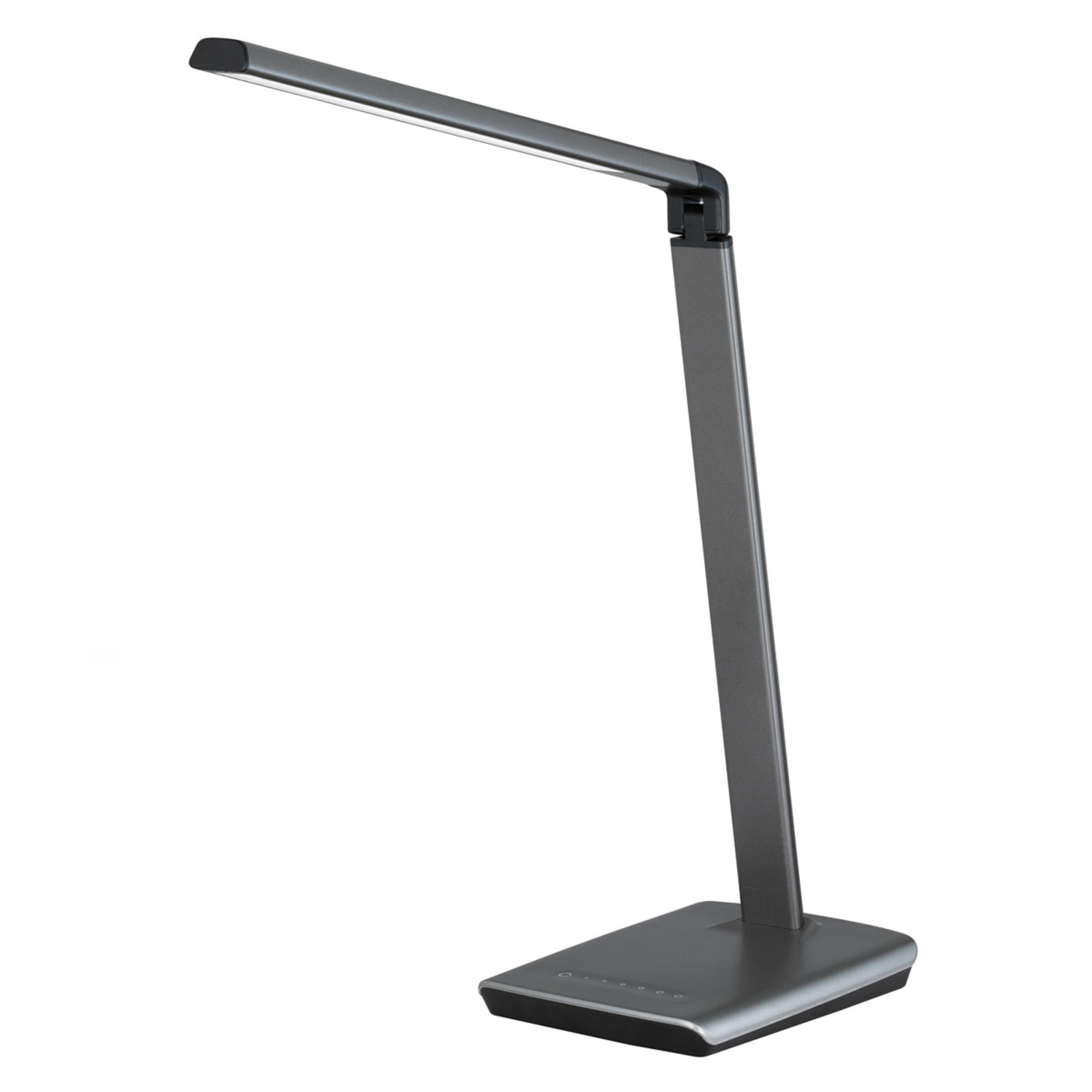 Fischer & Honsel Bragi LED desk lamp with USB, iron grey, for Workroom / Office, metal, 8 W, energy efficiency: A+, L: 20 cm, W: 16 cm, H: 79 cm