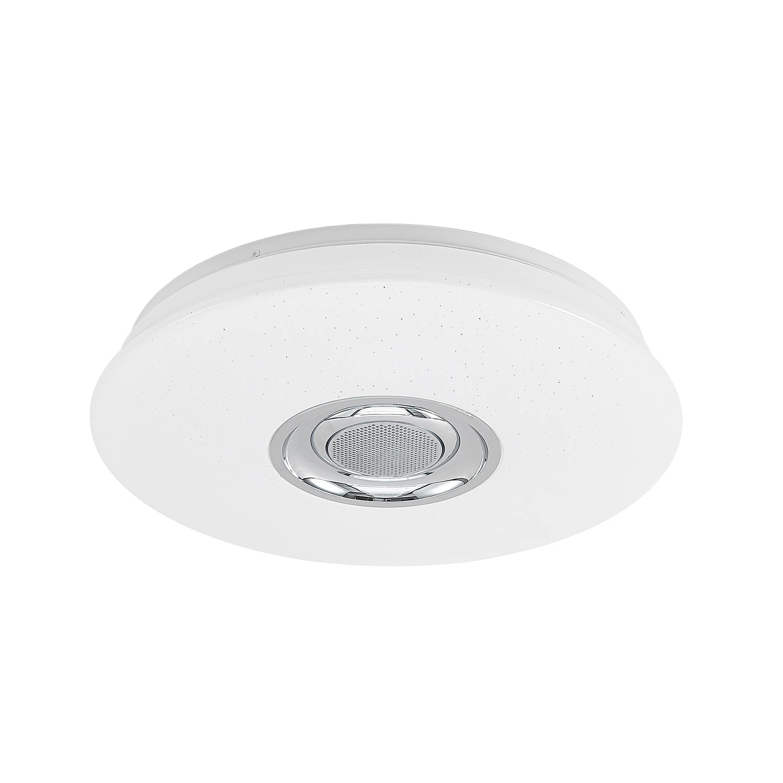 Plafonnier LED Lindby Elpida, haut-parleur, blanc, Ø 39 cm