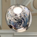 Tom Dixon LED hanging light Melt Mini, Ø 28 cm, chrome-coloured