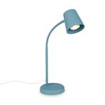 Lámpara de mesa Skriva, portalámpara GU10, azul paloma
