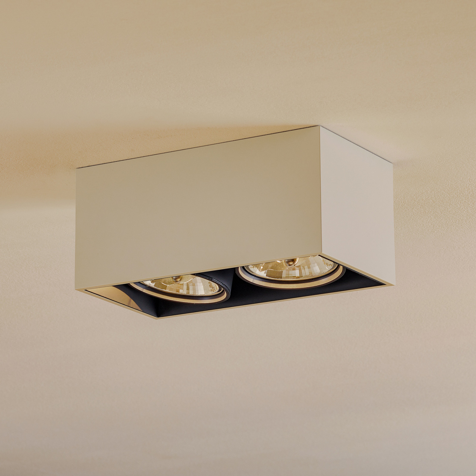 Flos Architectural FLOS Compass Box H135 - plafonieră 2 becuri alb - Camera de zi / sufragerie - Design - Metal