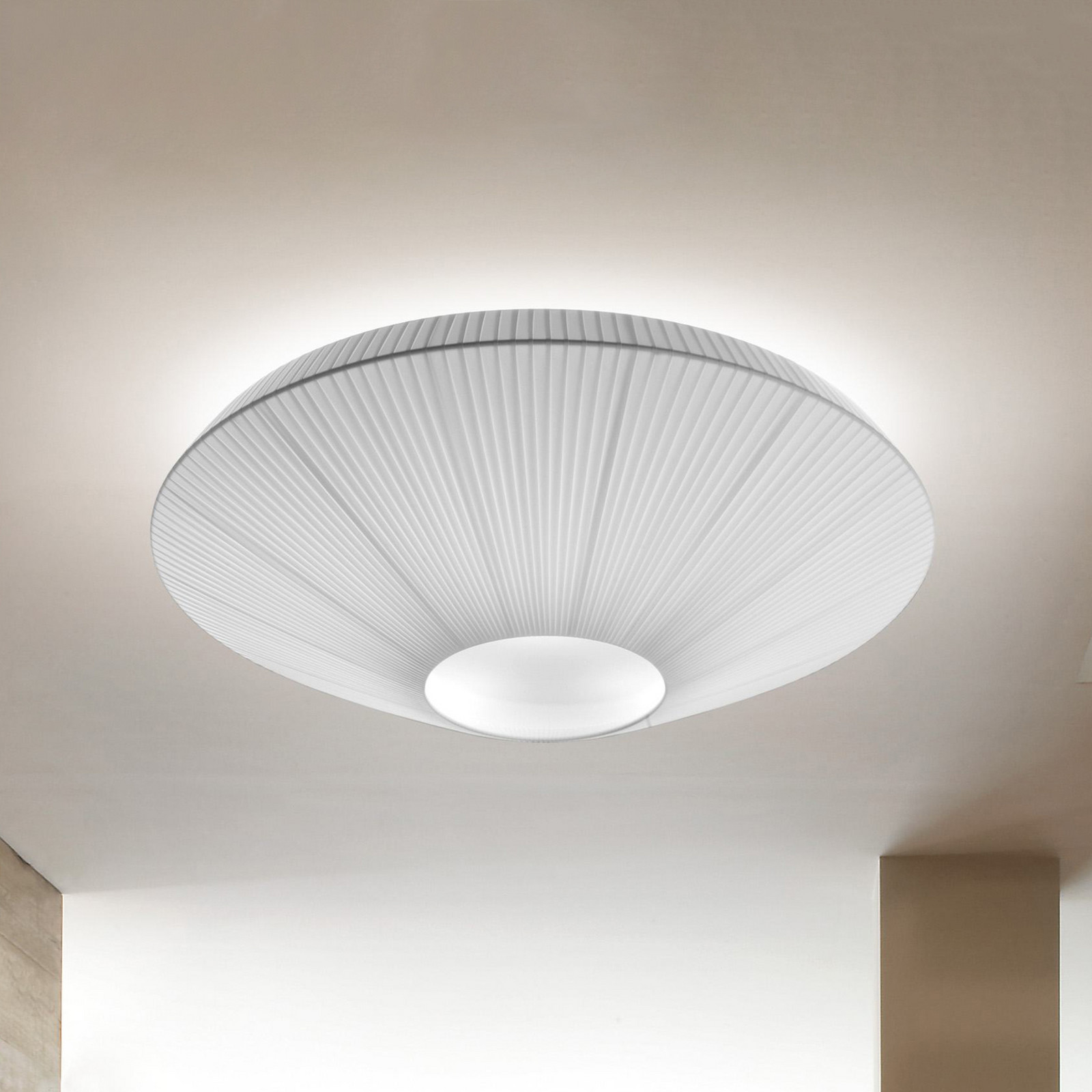 Plafonieră Bover Siam 120 înălțime 61 cm nichel/alb - Camera de zi / sufragerie - design - nichel alb - Plastic