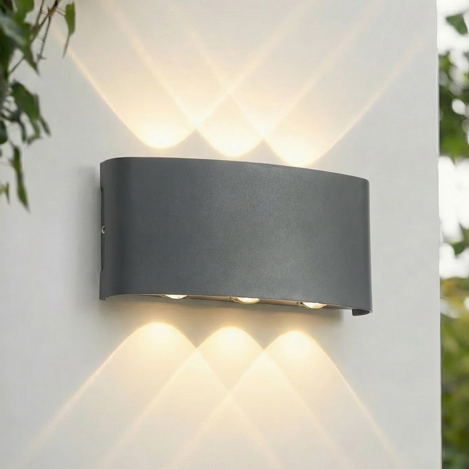Ithan LED-utomhusv&auml;gglampa, antracit, 3 lampor, 17 cm Lindby - Terrass - Modern - Aluminium - Vinklad