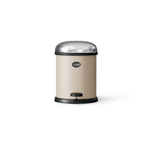 Pattumiera a pedale Vipp12, beige, 3 litri, acciaio - Vipp