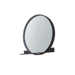 Lucande LED-Spiegel Miren, schwarz, Aluminium, CCT, Ablage