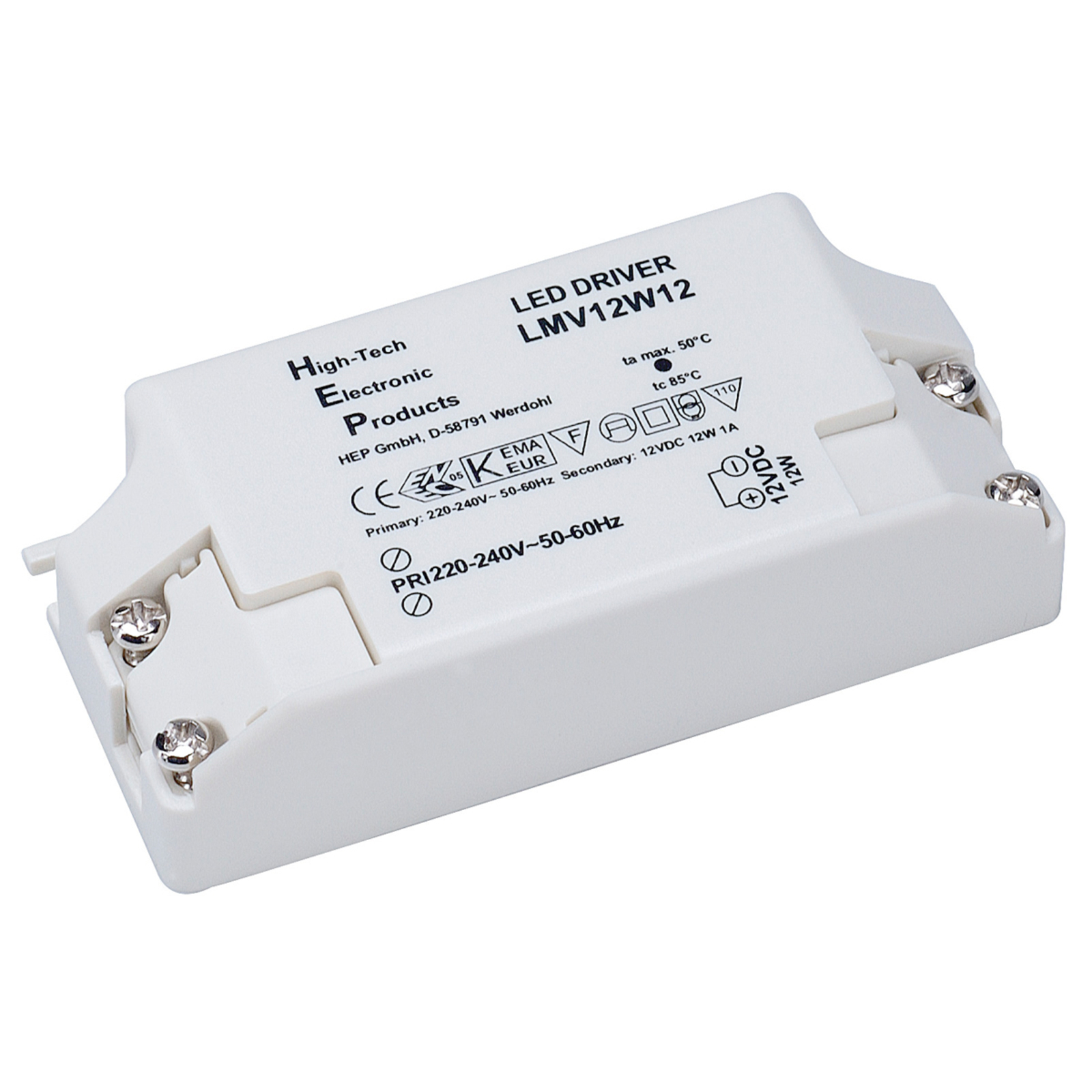 SLV LED power supply 12W, 12V, Plastic, L: 8.5 cm, W: 4 cm, H: 2.3 cm