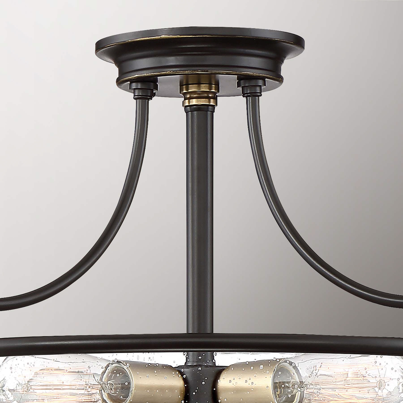 Deckenlampe Griffin mit Abstand, Ø 53 cm, bronze/klar