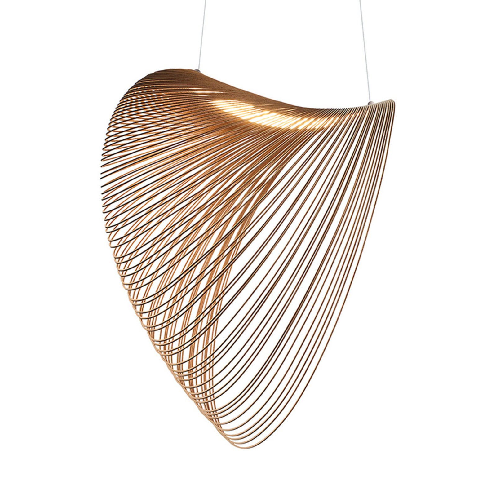 Luceplan Illan LED wooden hanging lamp Ø 100 cm