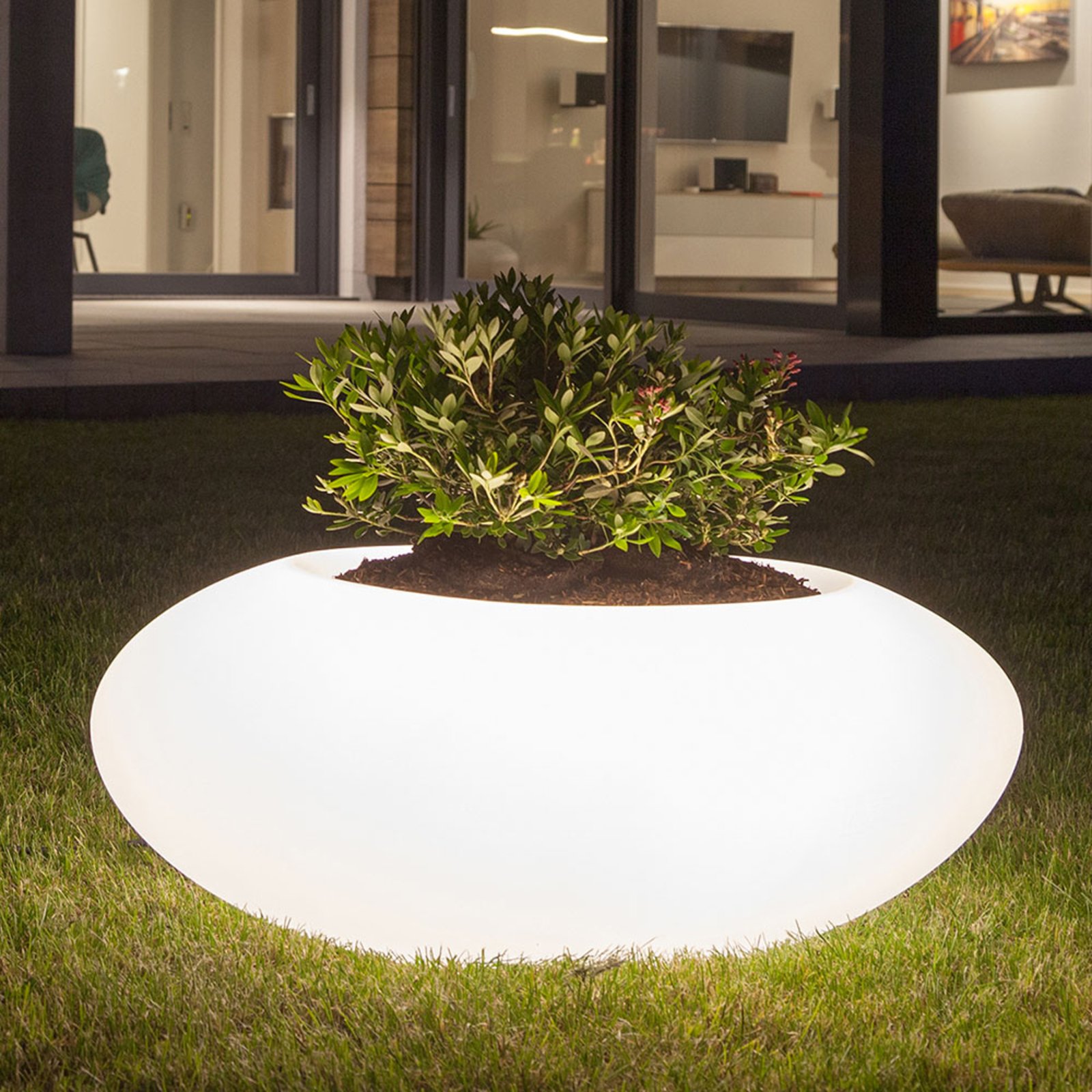 Dekolampe Storus VI LED RGBW, bepflanzbar weiß