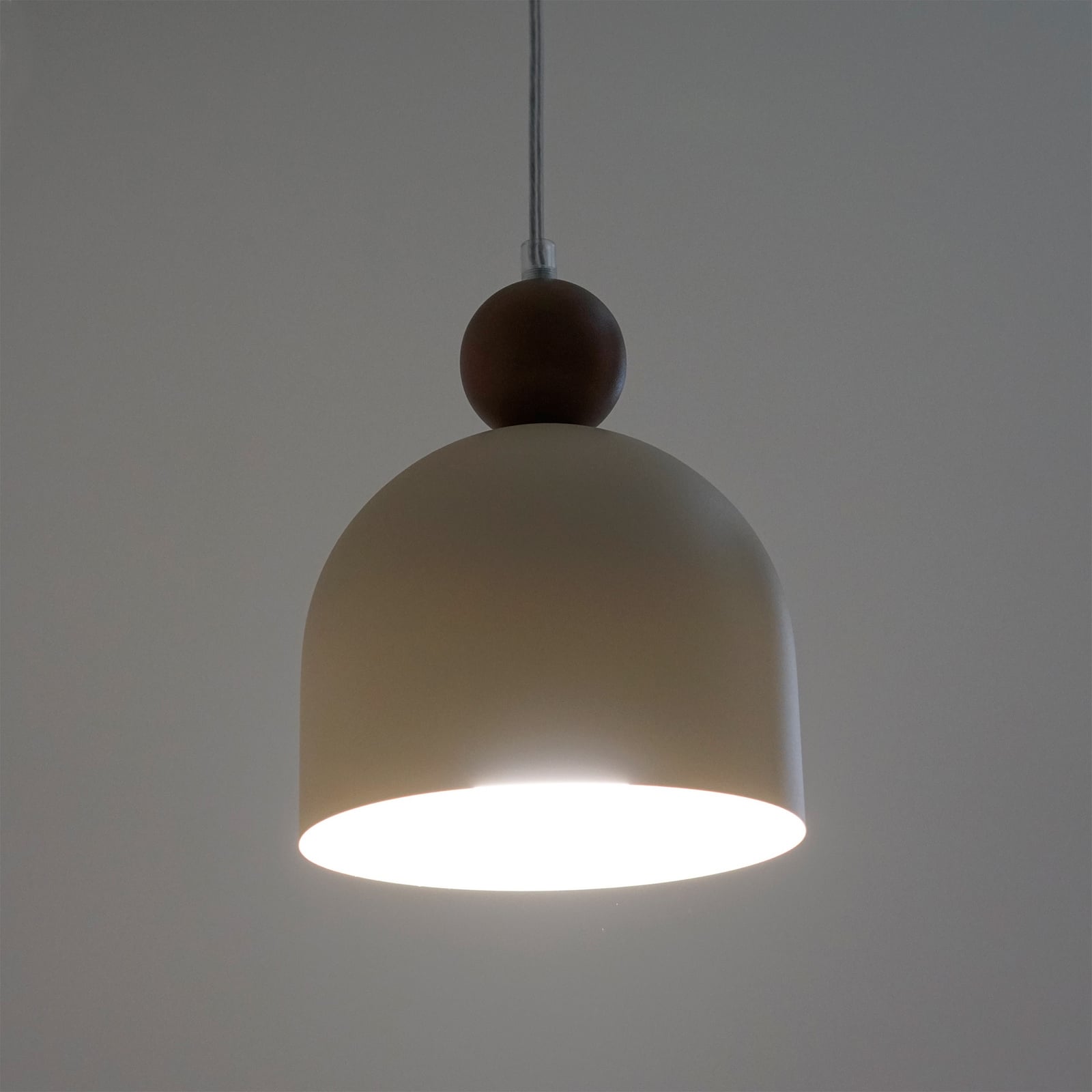 Hängelampe Timon, taupe/beige, Ø 17 cm, Metall Hängelampe Timon, taupe/beige, Ø 17 cm, Metall