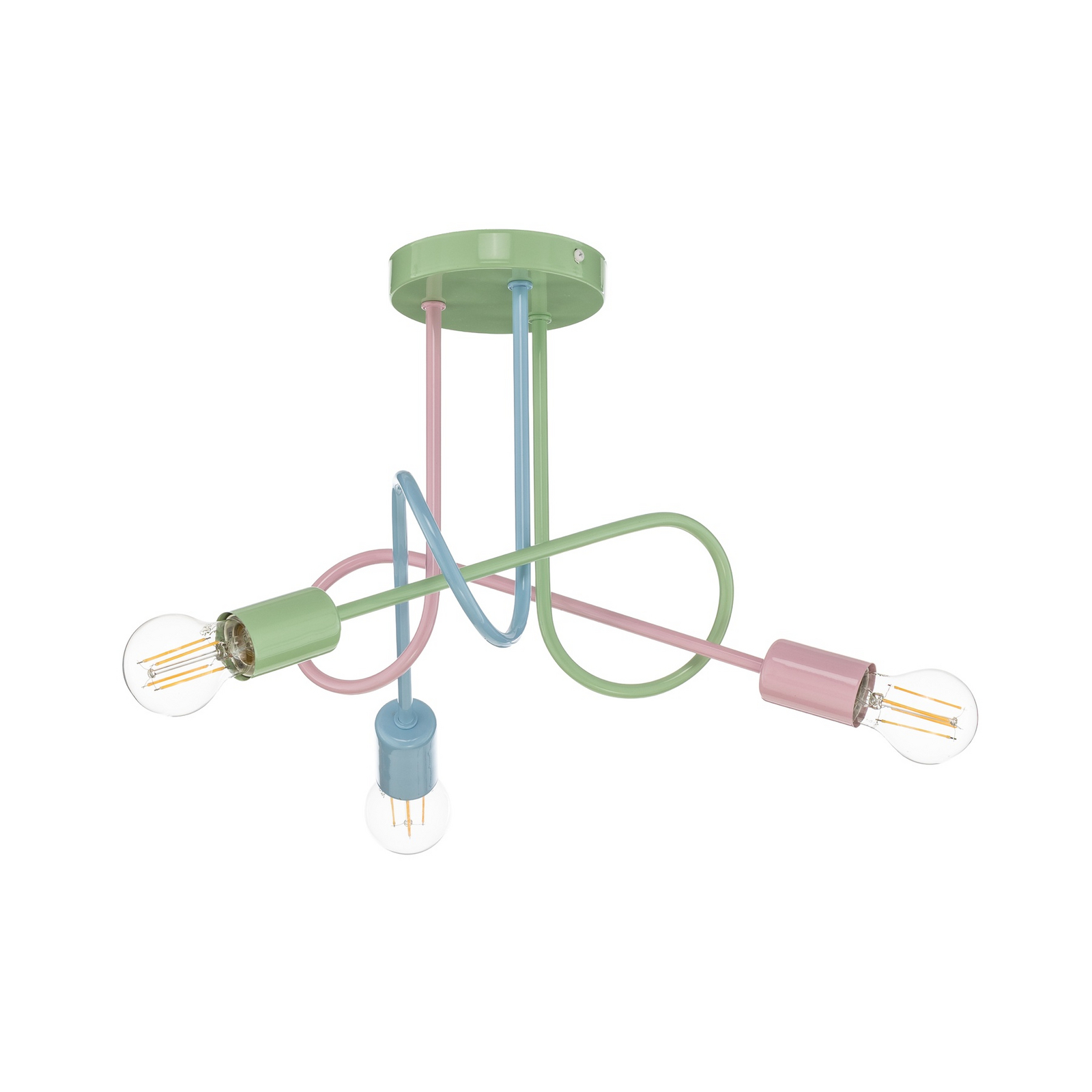 Oxford ceiling light, multicolour, metal, 3-bulb, E27