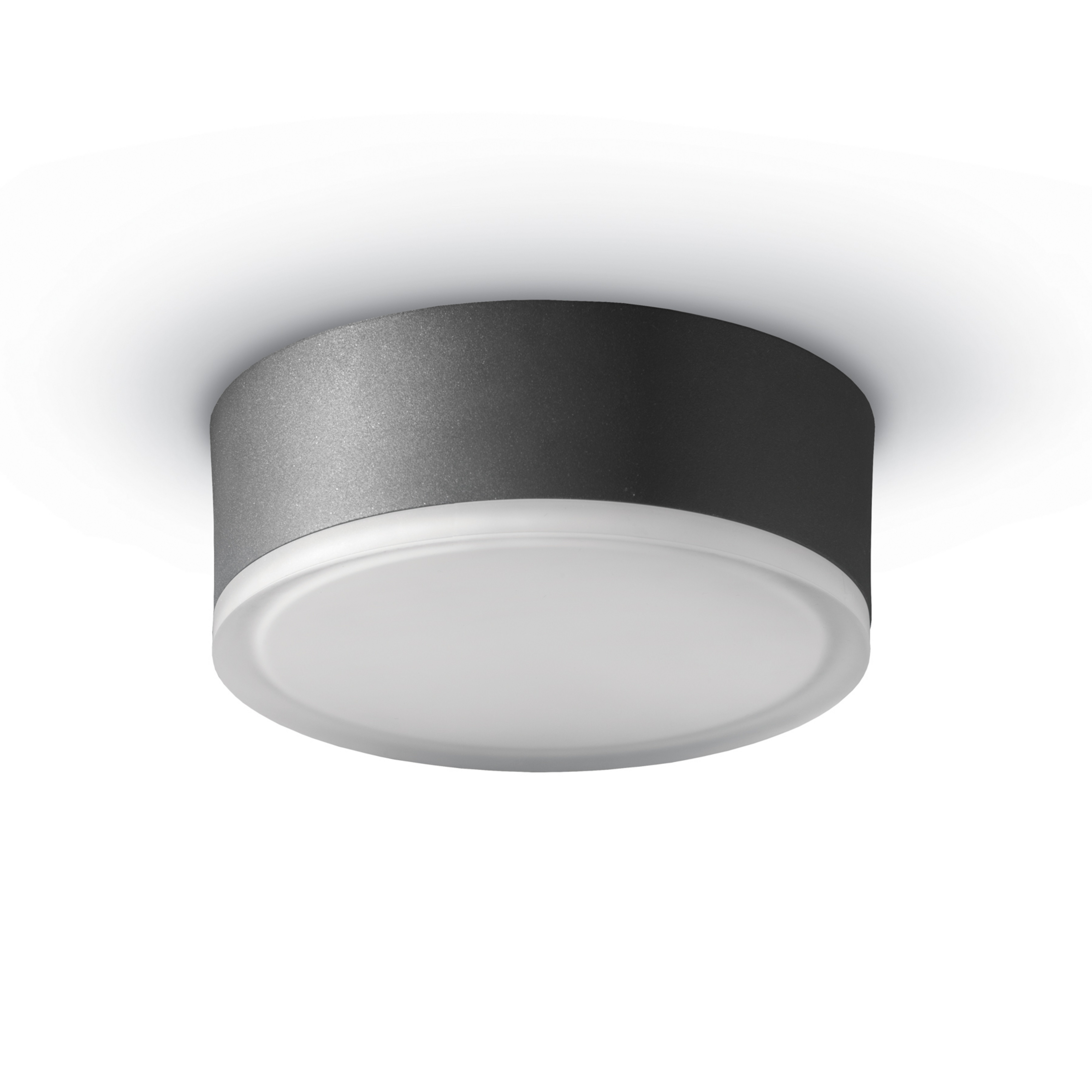 Plafón LED 1421 para exterior, grafito Ø 20,5cm
