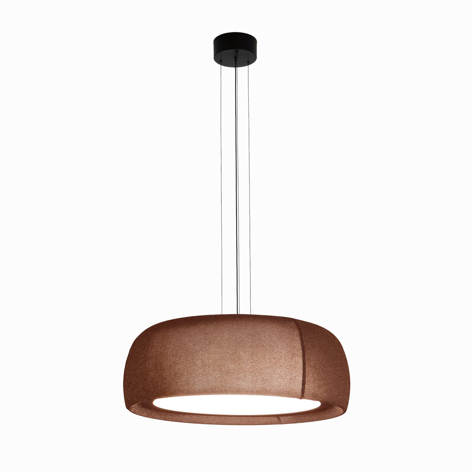 LEDS-C4 Candeeiro suspenso LED Gong, castanho, 3.000 K, Ø 61,2 cm