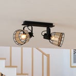 "Anwick 1" lubinis prožektorius, plienas/ratanas, du žibintai