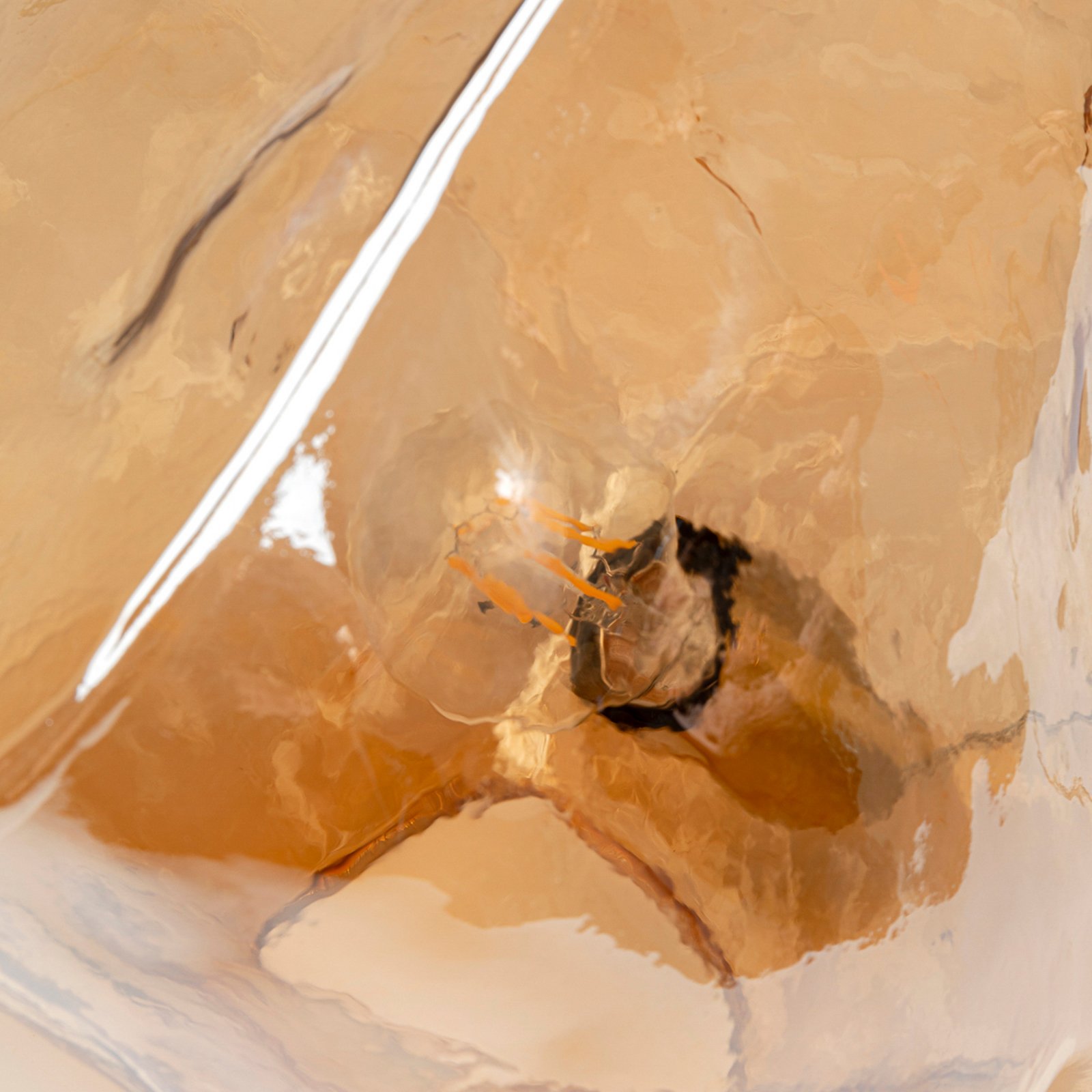 Kare laualamp Aura, merevaik, klaas, Ø 30 cm, E27