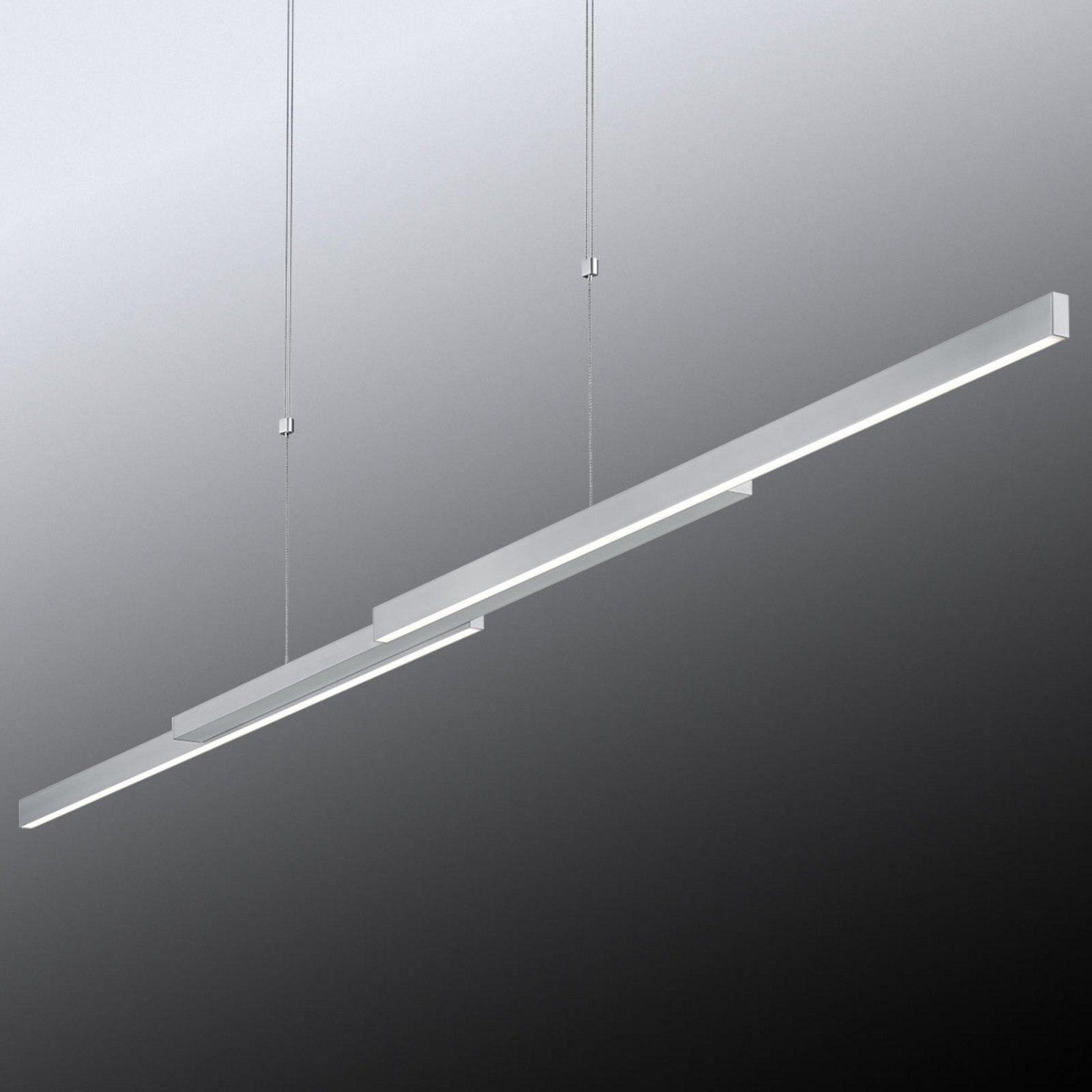 Knapstein Lampă susp LED Ares extensibilă control gesturi - Camera de zi / sufragerie - modern - nichel mat - Metal