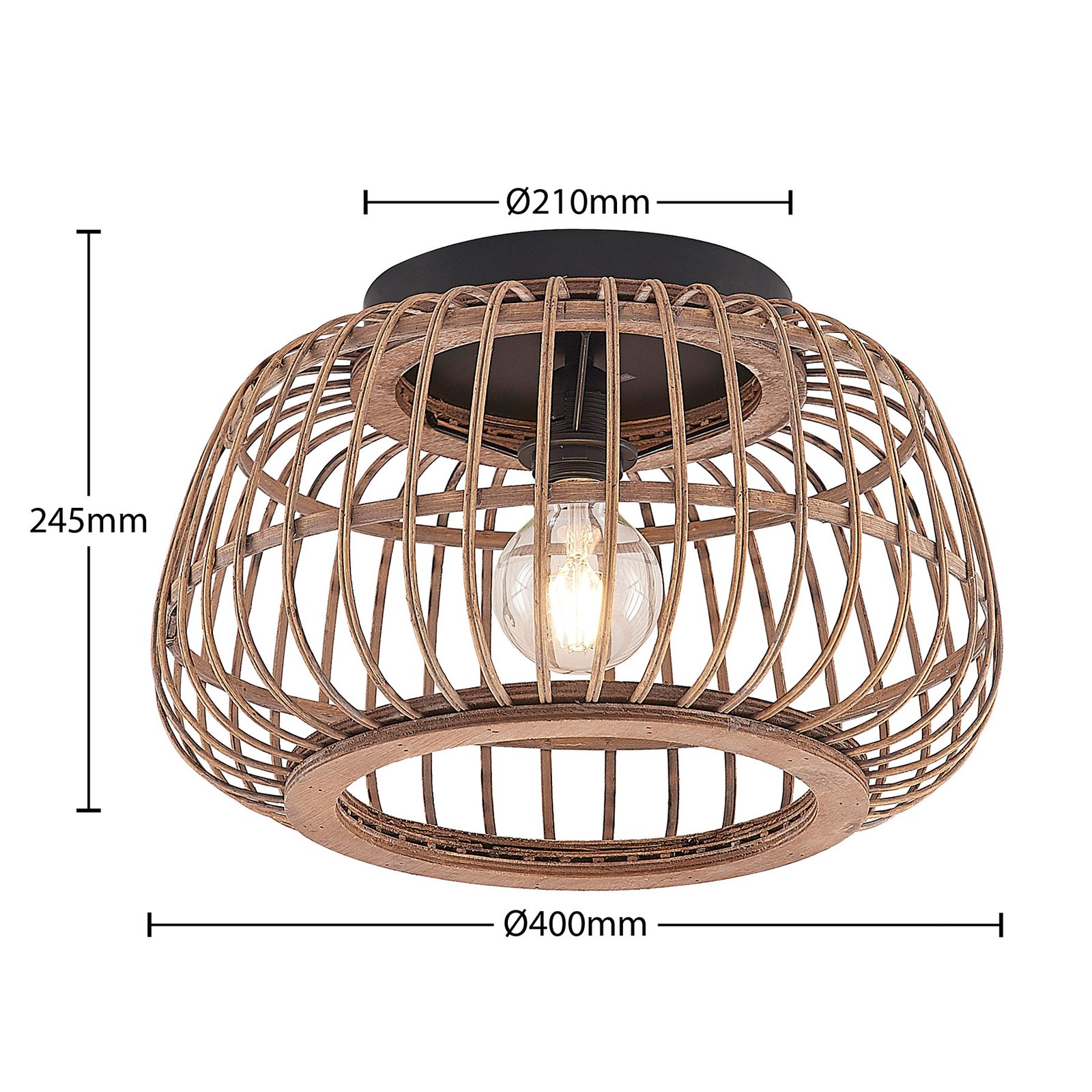 Bominio Plafonnier Ø40 Wood - Lindby