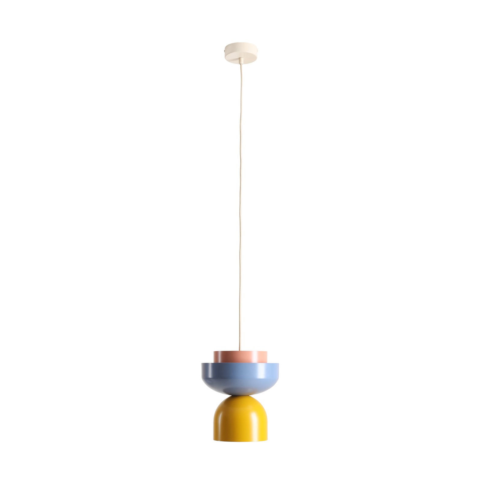 Ulia pendant light, yellow/blue/coral