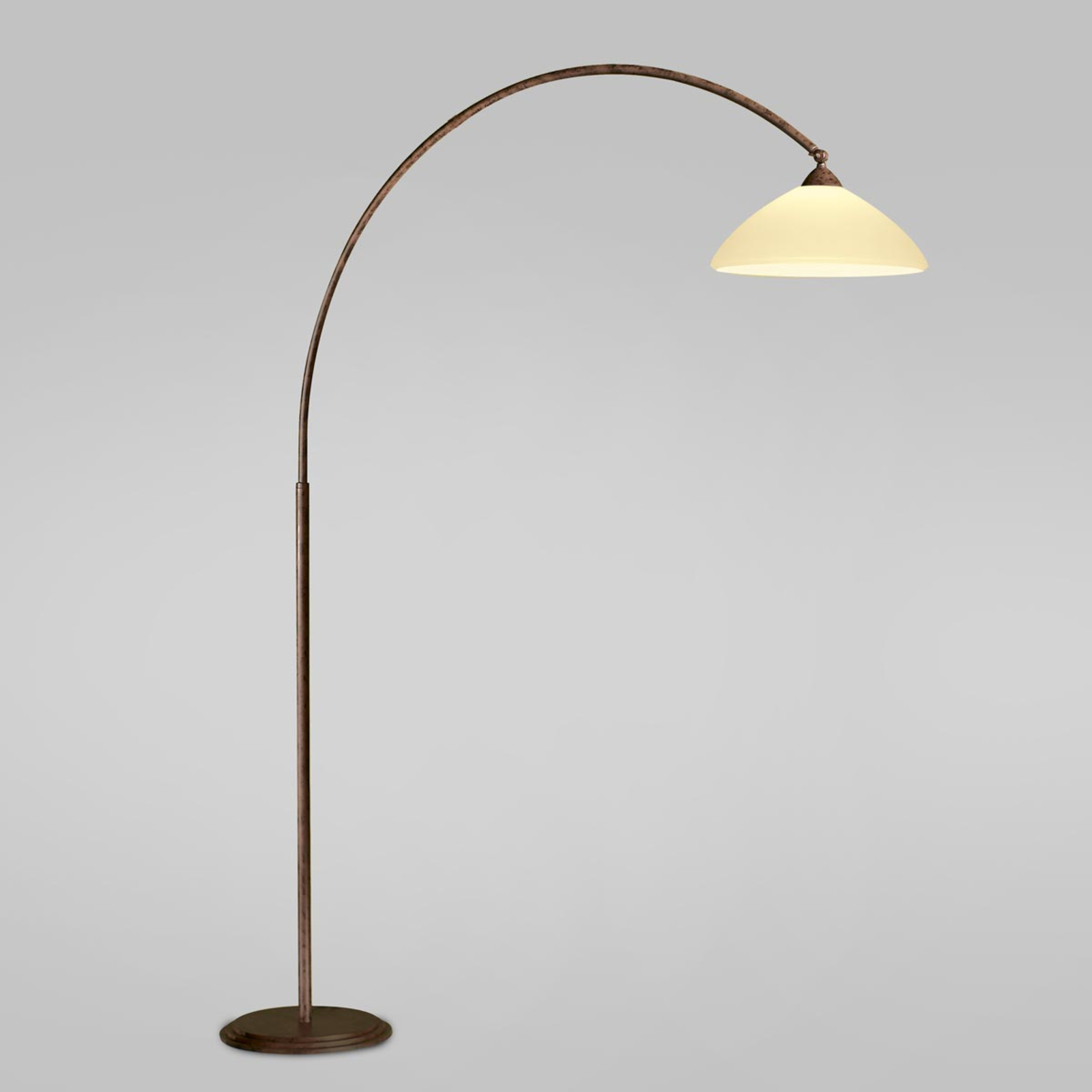 Oblúková lampa Samuele, presah 165 cm, krémová