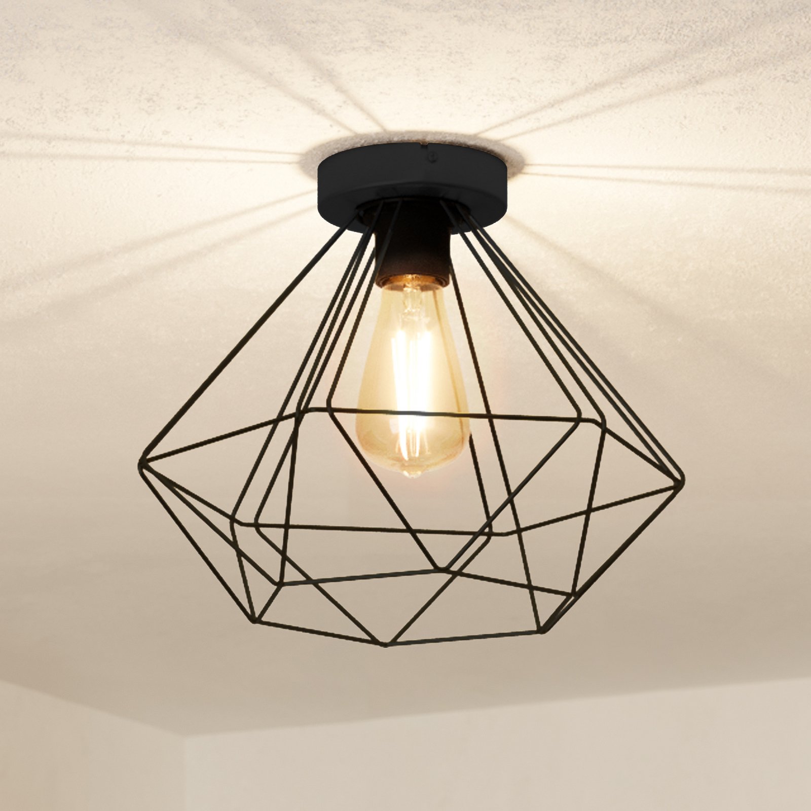 Taklampa Tarbes 1 lampa Ø 32,5 cm svart