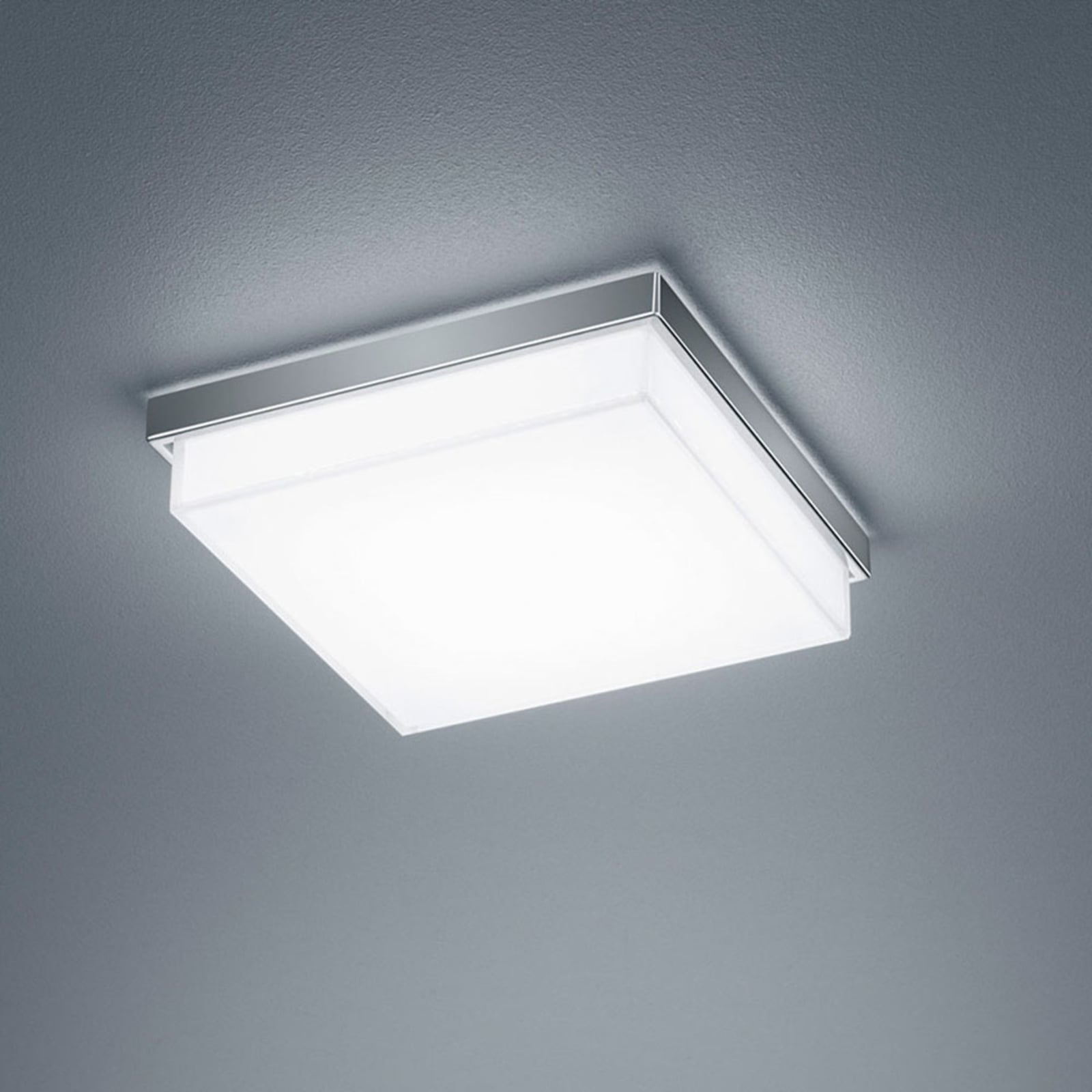 Helestra Cosi LED ceiling light chrome 21 x cm, for Hallway, metal, glass, 13 W, energy efficiency: A+, L: 21 cm, W: 21 cm, H: 6 cm