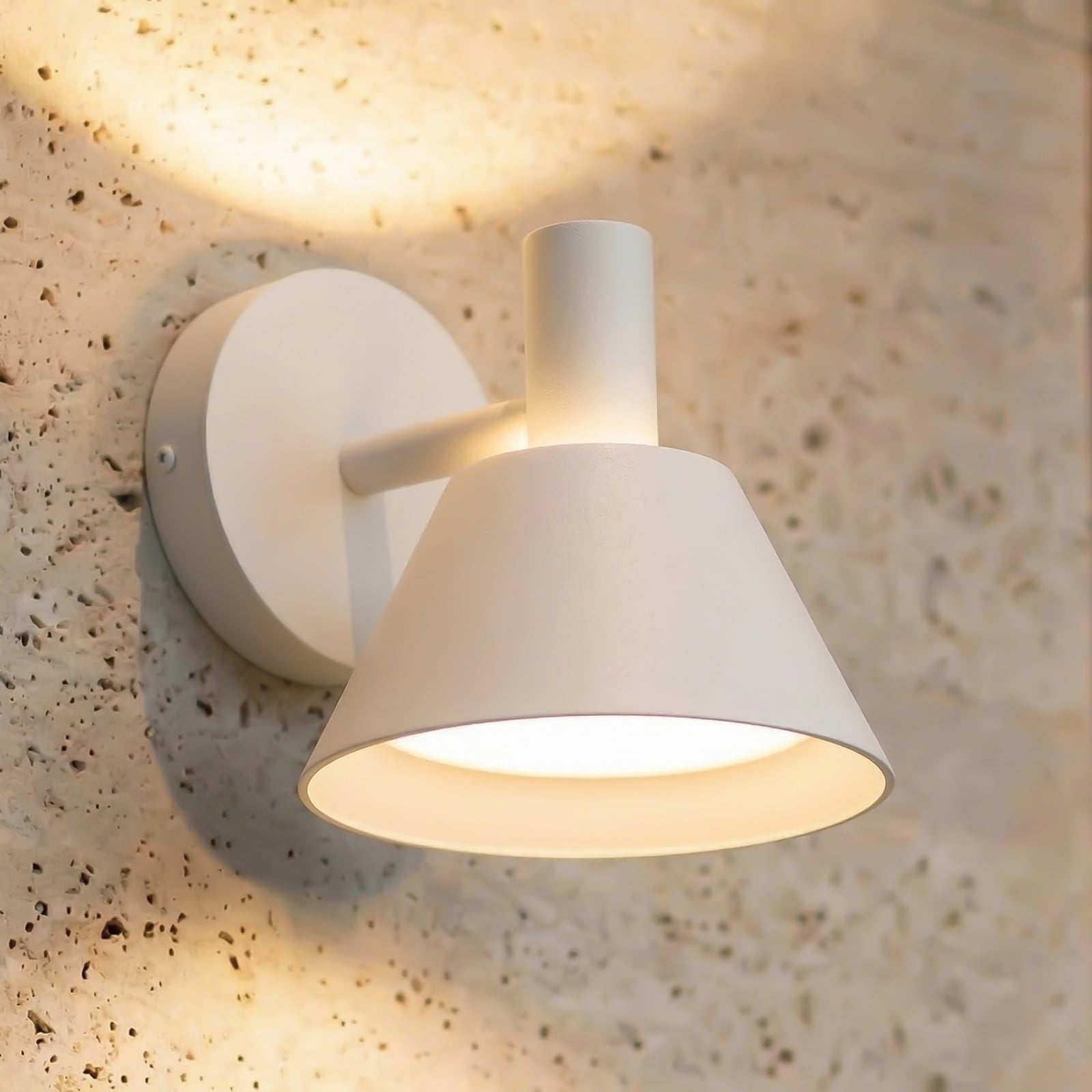 Tabena LED-Außenwandleuchte, weiß matt, IP44, CCT Lucande - Modern - Aluminium - Rund
