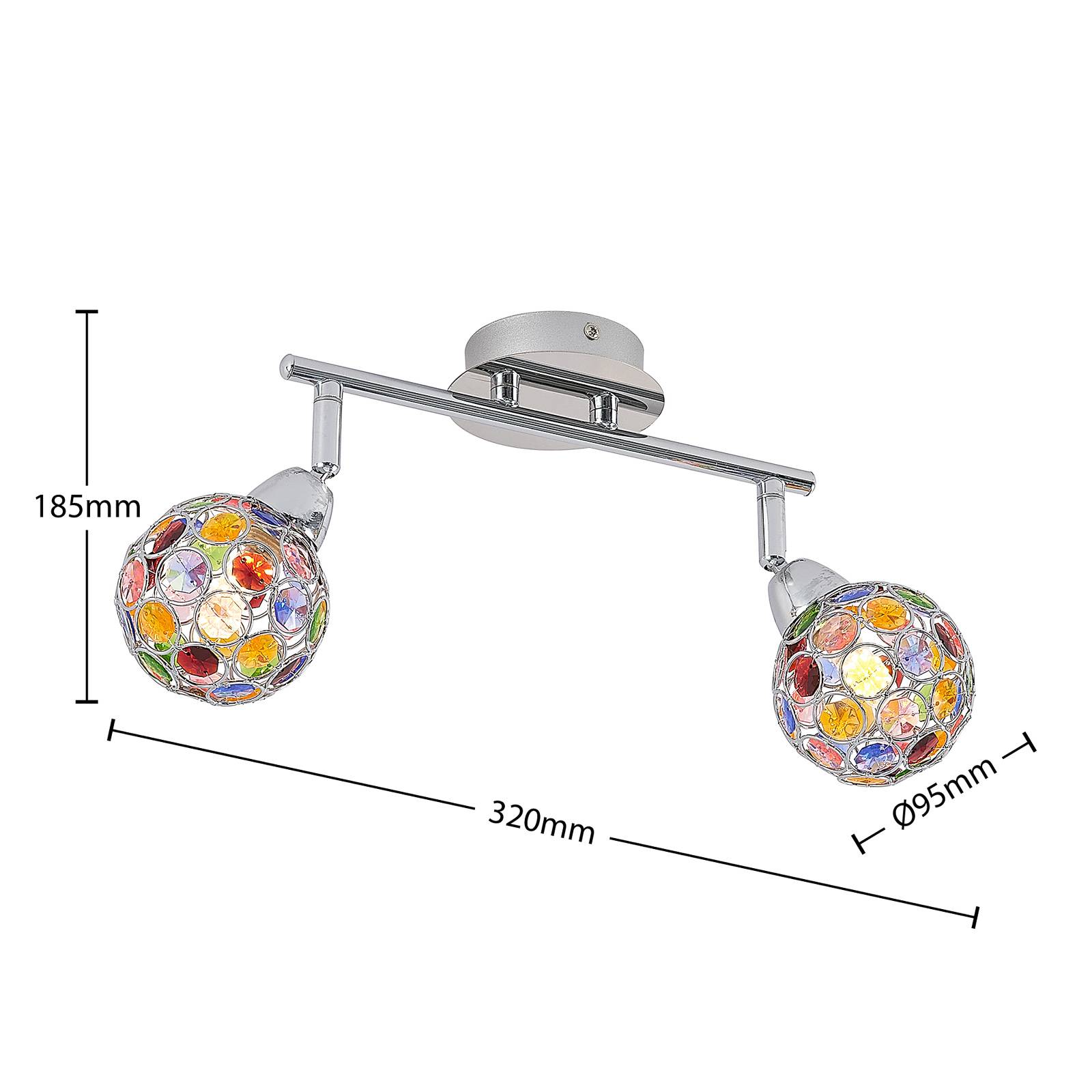 Lindby Dottys lampa sufitowa, 2-punktowa